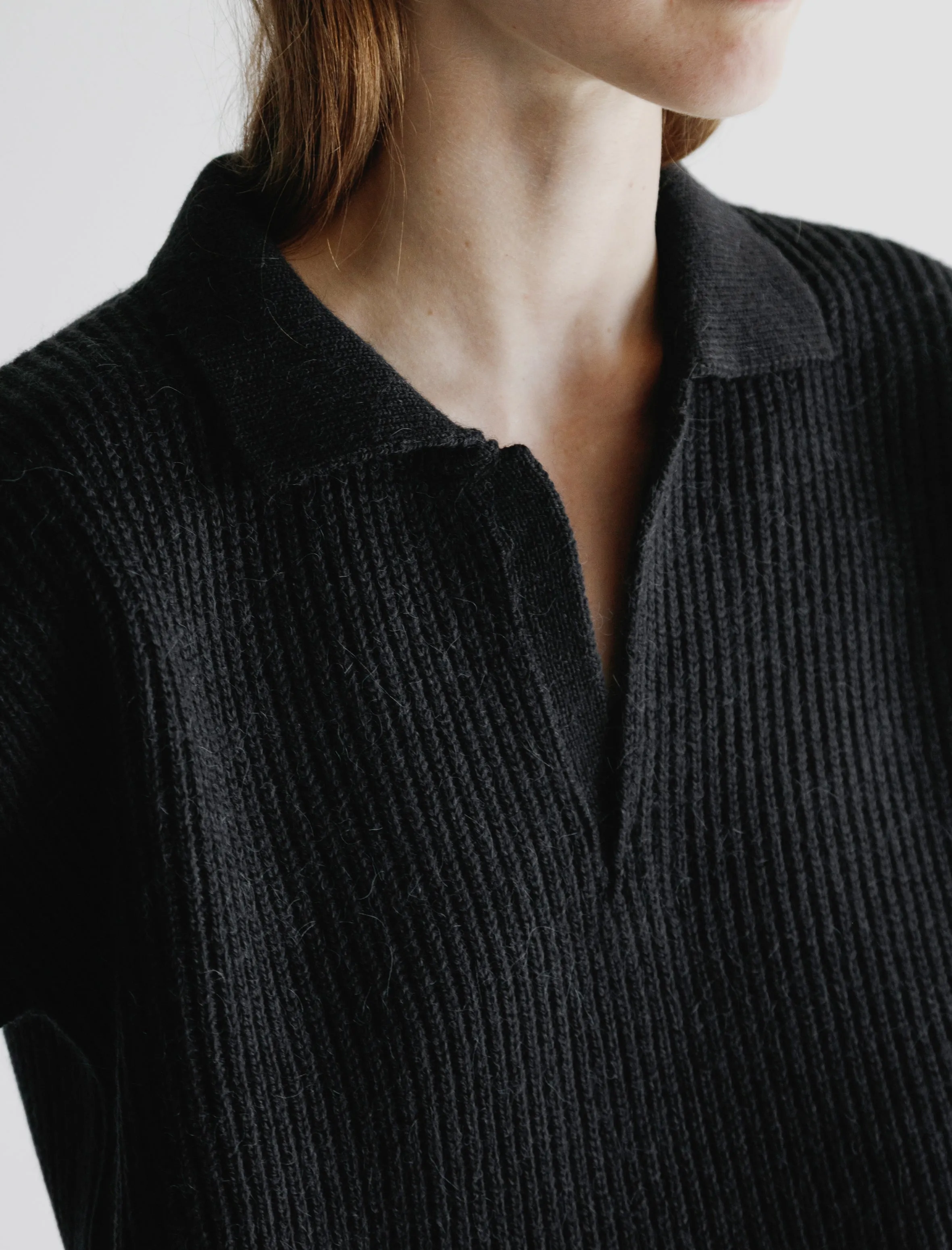 Oversized Ribbed Polo Alpaca Navy sold by SHOP NEIGHBOR product image thumbnail 3