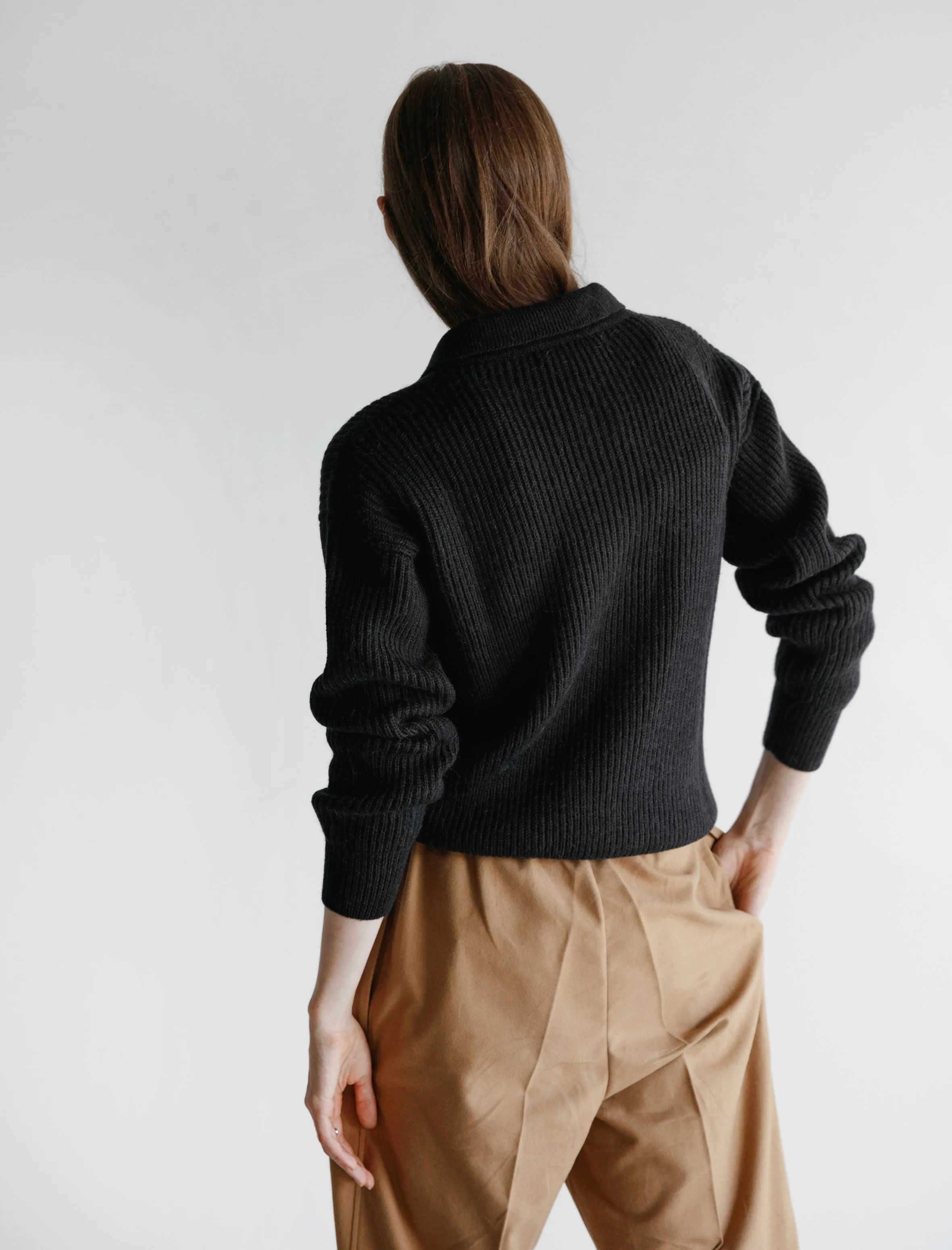 Oversized Ribbed Polo Alpaca Navy sold by SHOP NEIGHBOR product image thumbnail 4