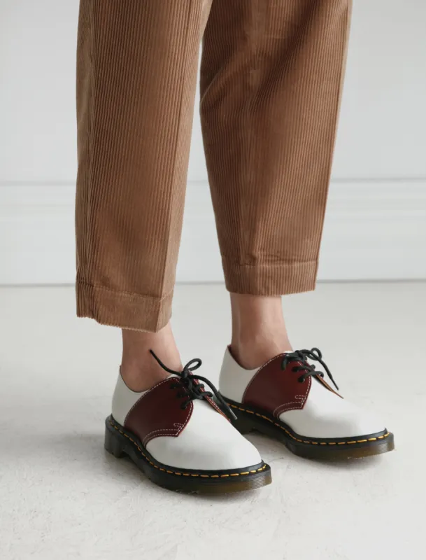 Dr. Martens Mie Saddle Shoe Cherry/White sold by SHOP NEIGHBOR