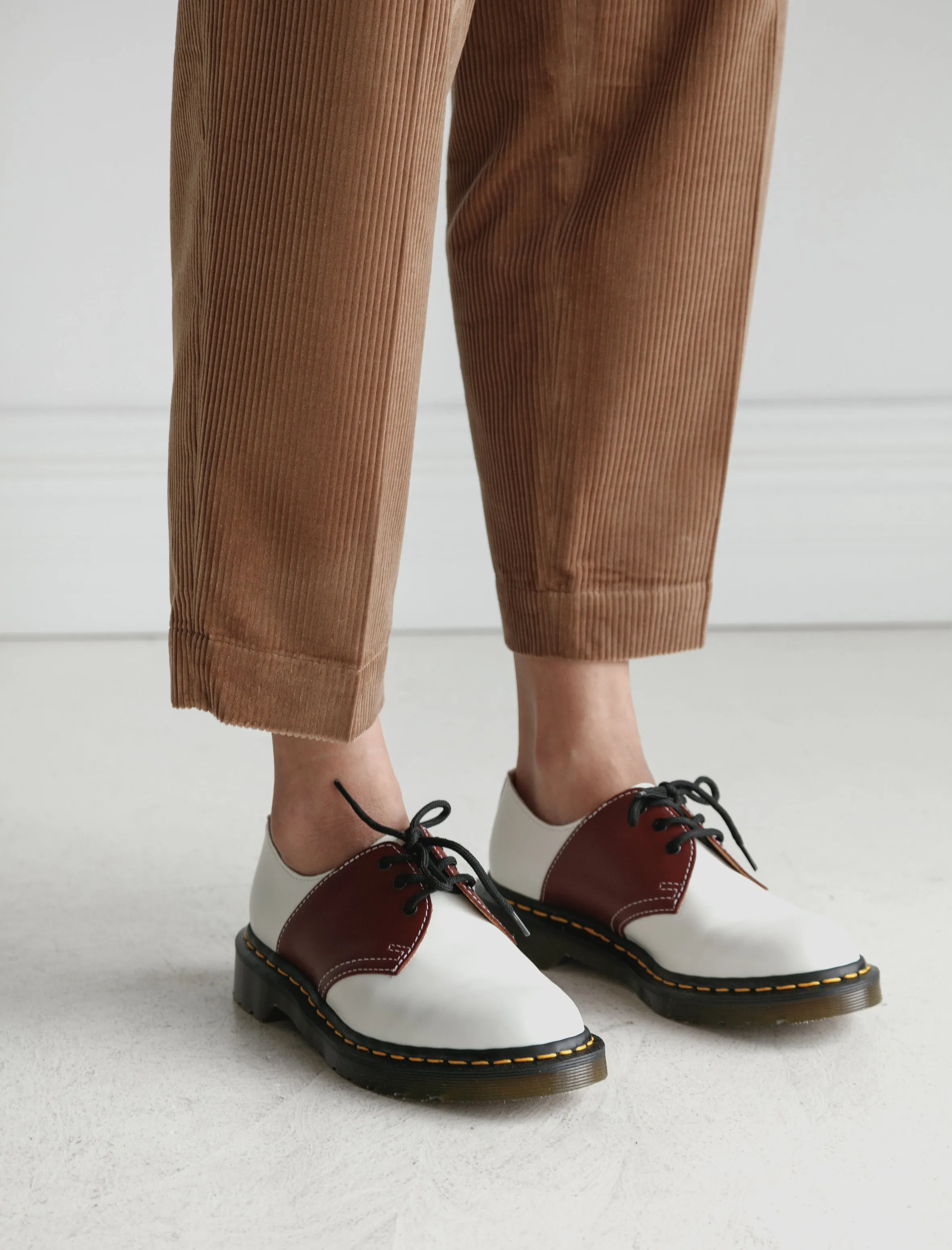 Dr. Martens Mie Saddle Shoe Cherry/White sold by SHOP NEIGHBOR