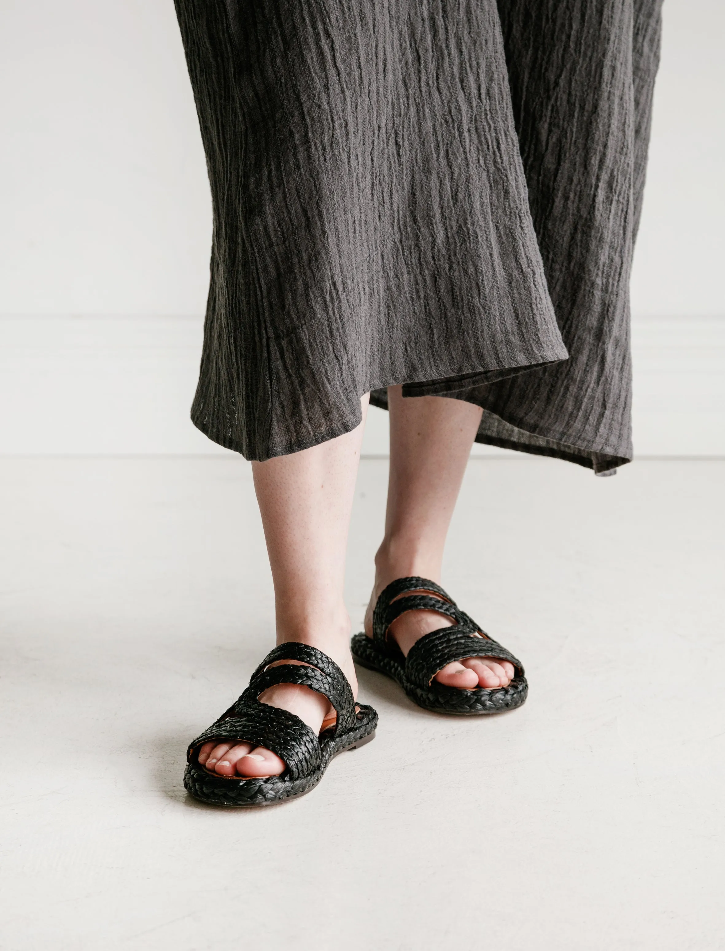 Aura Raffia Sandal Black sold by SHOP NEIGHBOR product image thumbnail 3