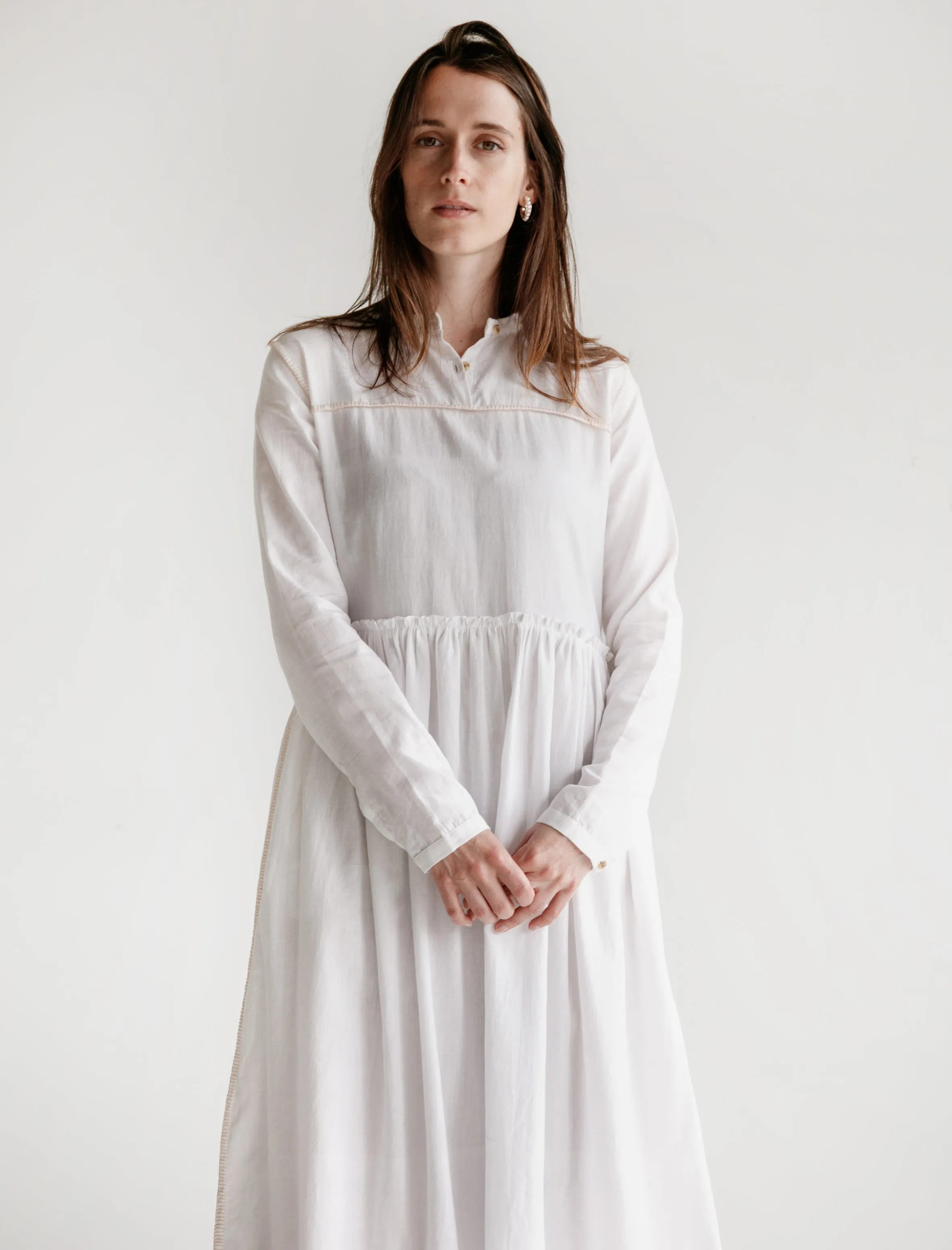 Phyphy Double Thread Khadi Dress White sold by SHOP NEIGHBOR product image thumbnail 2