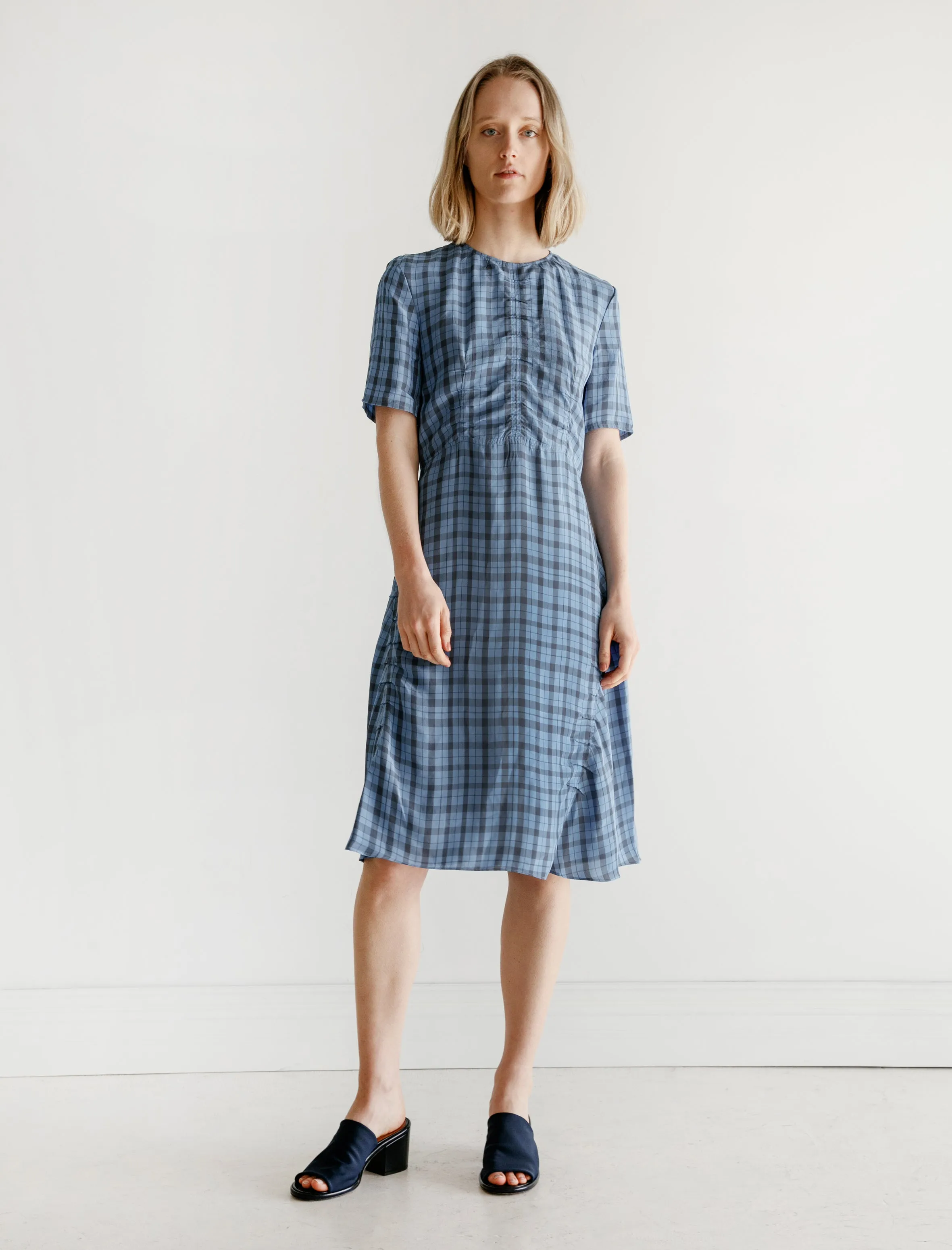 Debby Liquid Check Indigo/Palace Blue sold by SHOP NEIGHBOR