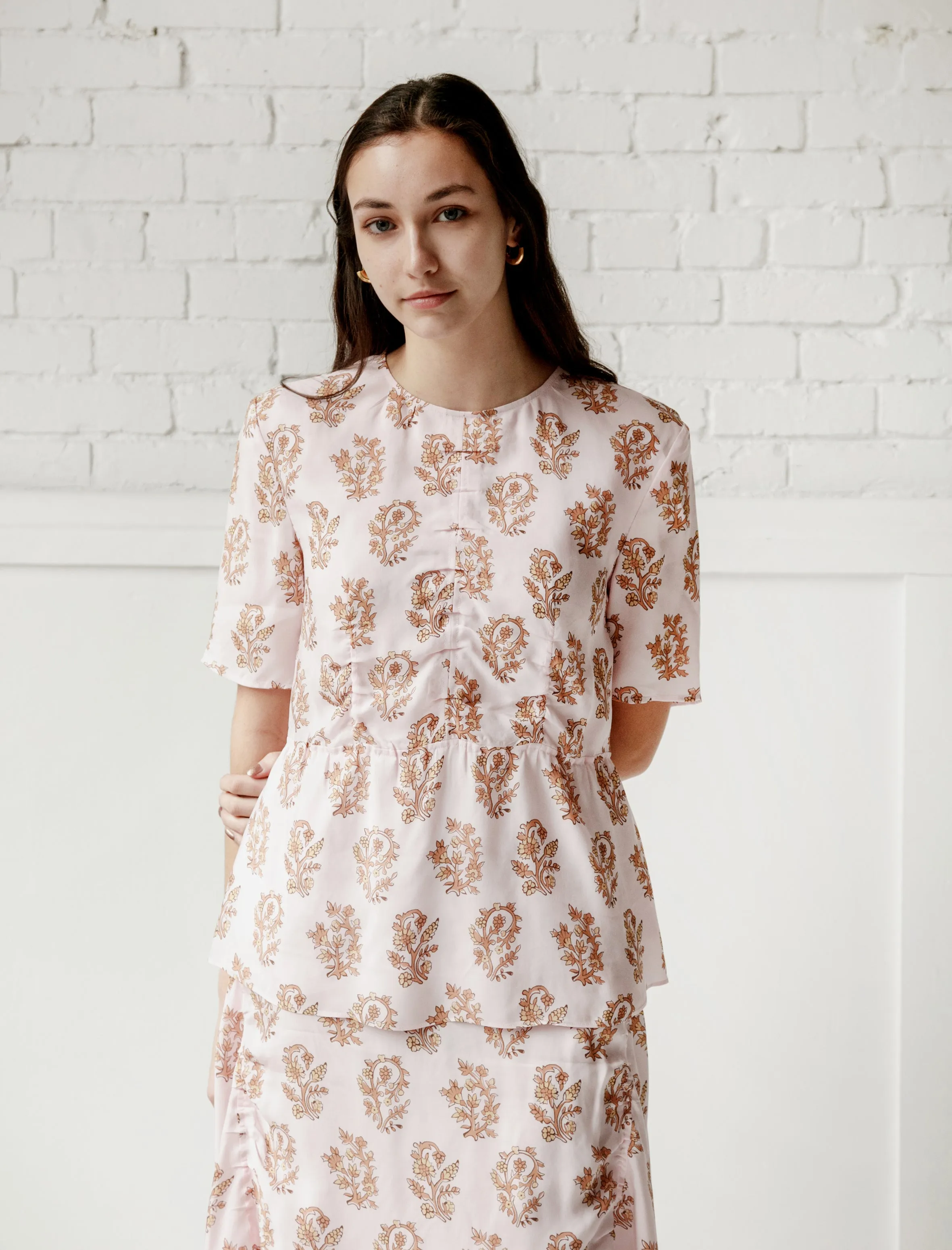 Taty Flower Blouse Pink/Orange sold by SHOP NEIGHBOR