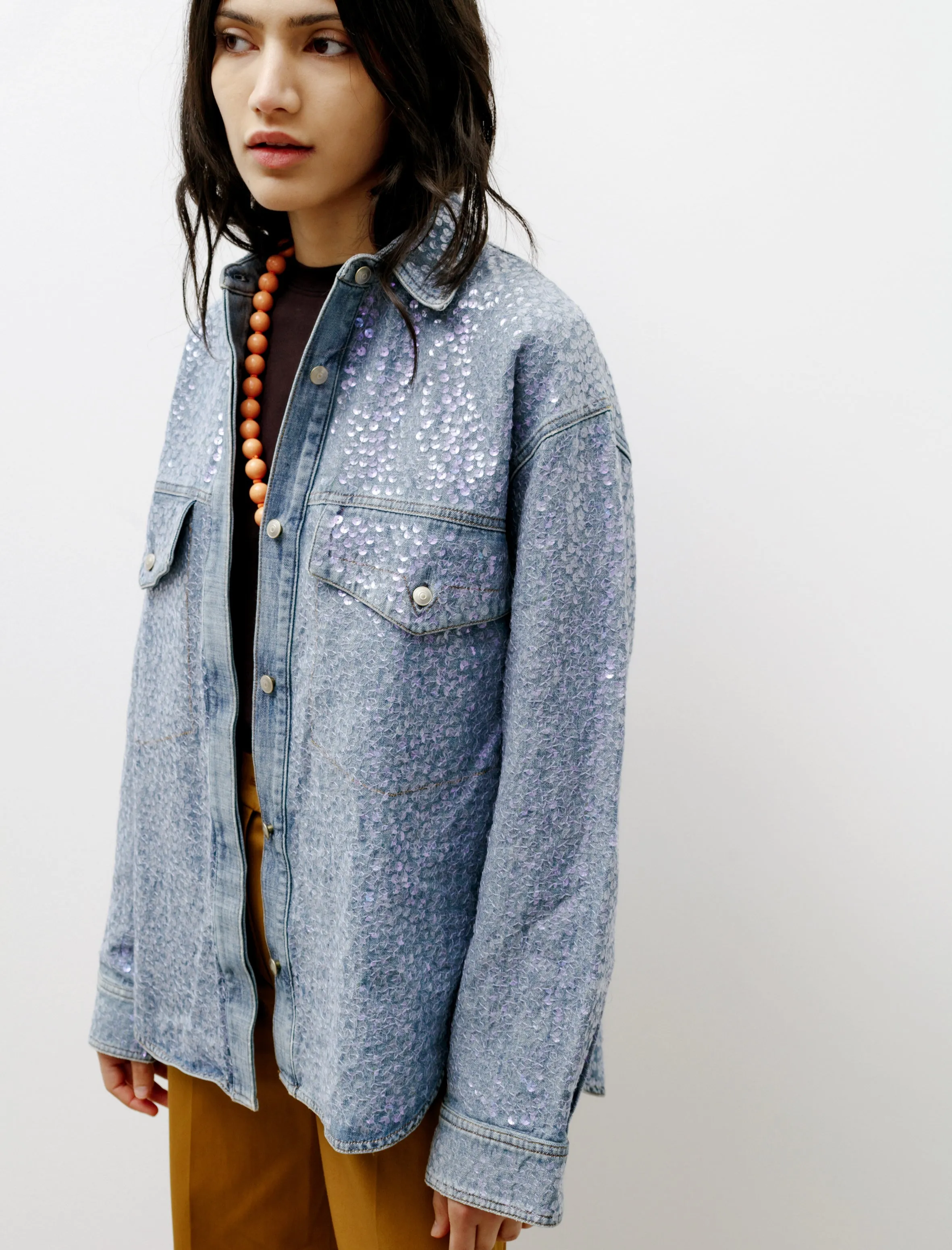 Raehmon Sequin Denim Shirt sold by SHOP NEIGHBOR product image thumbnail 2