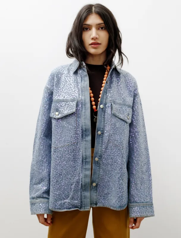 Raehmon Sequin Denim Shirt made by SHOP NEIGHBOR