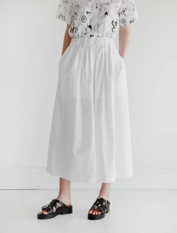 Simone Trousers White Eyelet sold by SHOP NEIGHBOR
