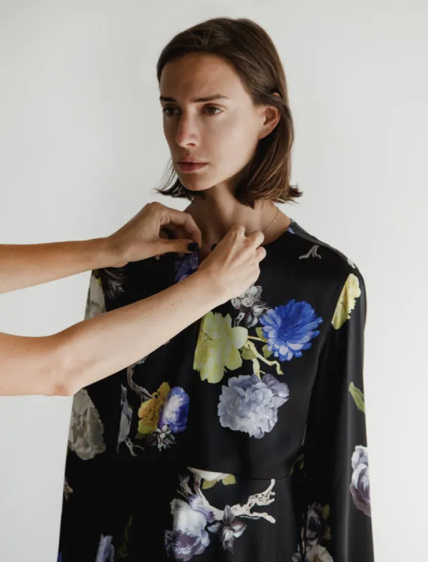 Bahari Black Floral Blouse sold by SHOP NEIGHBOR