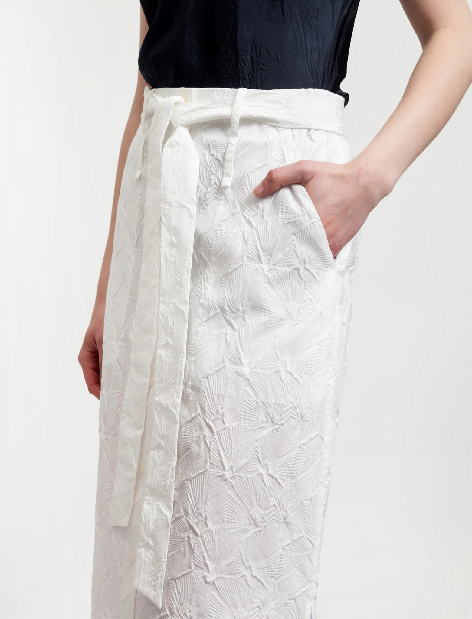 Long Embossed Skirt White sold by SHOP NEIGHBOR product image thumbnail 2