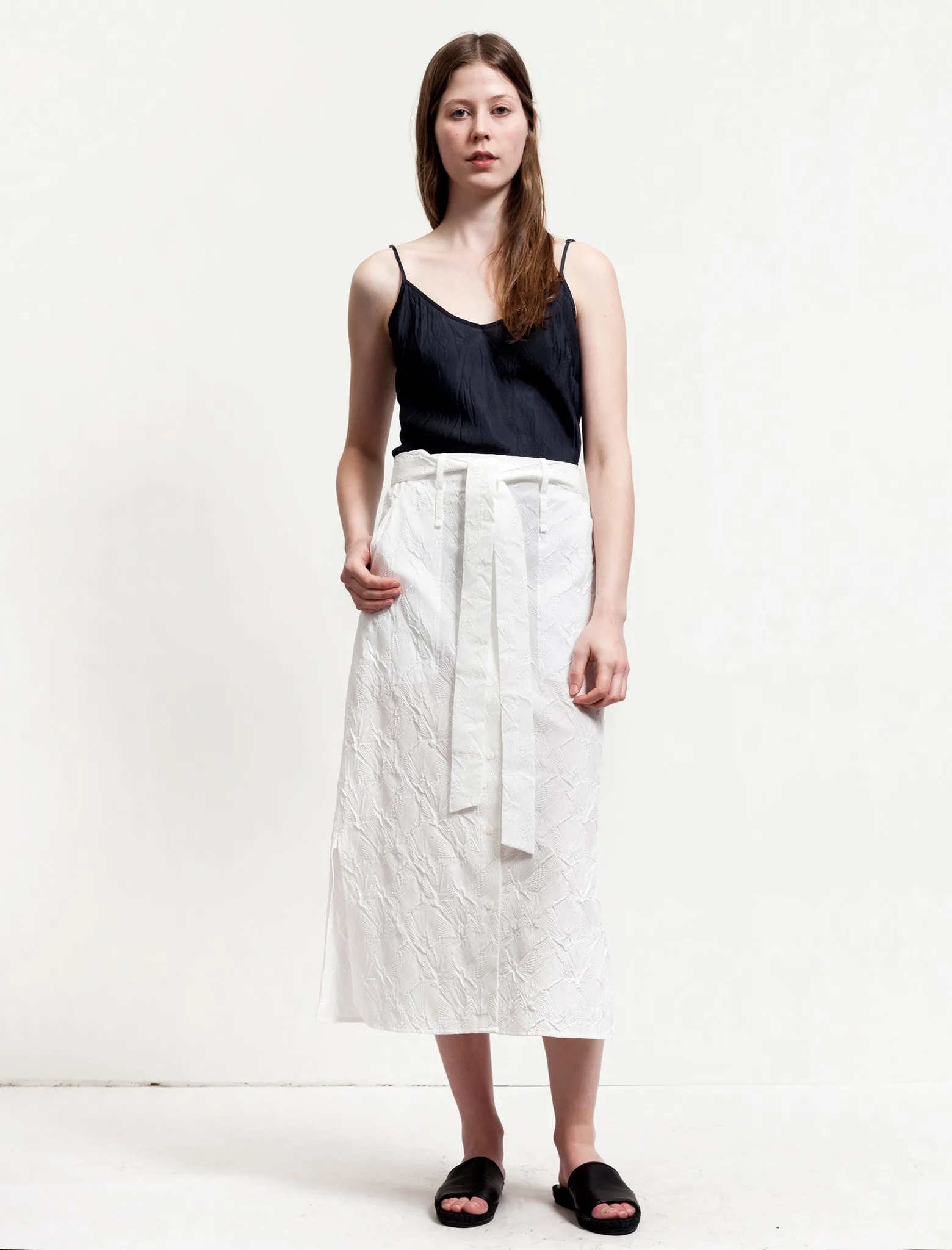 Long Embossed Skirt White sold by SHOP NEIGHBOR