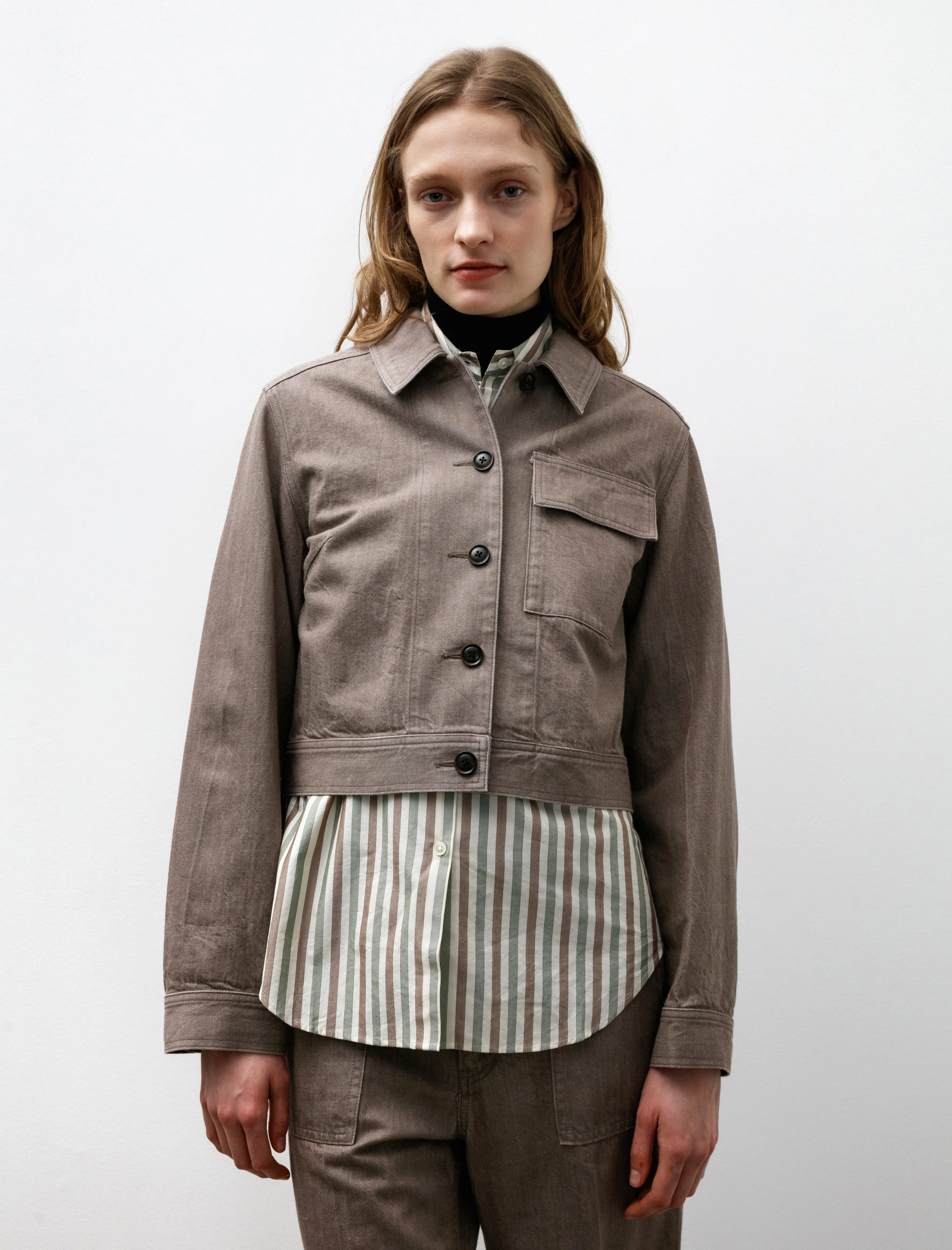 Denim Short Blouson Beige sold by SHOP NEIGHBOR product image thumbnail 2