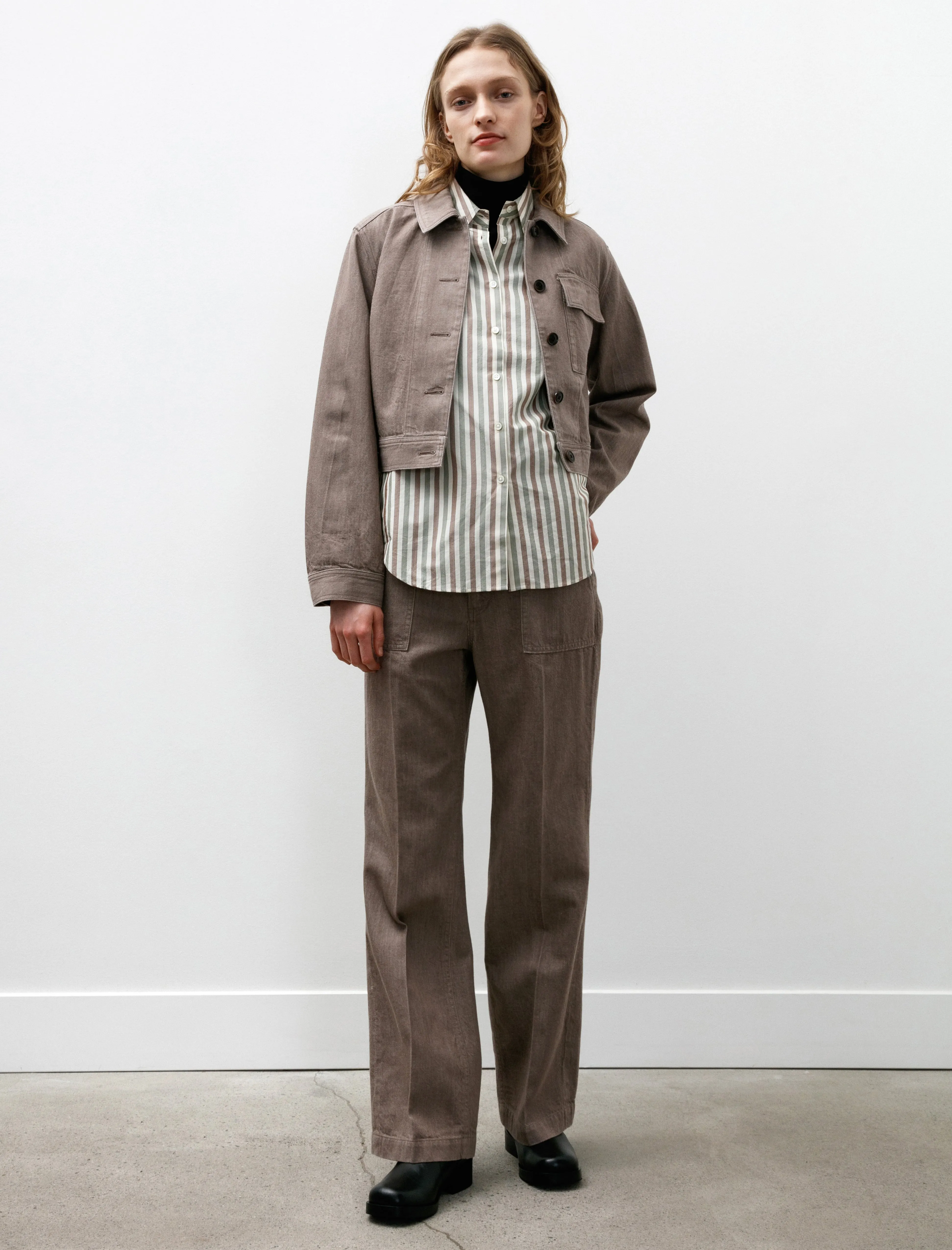 Denim Short Blouson Beige sold by SHOP NEIGHBOR