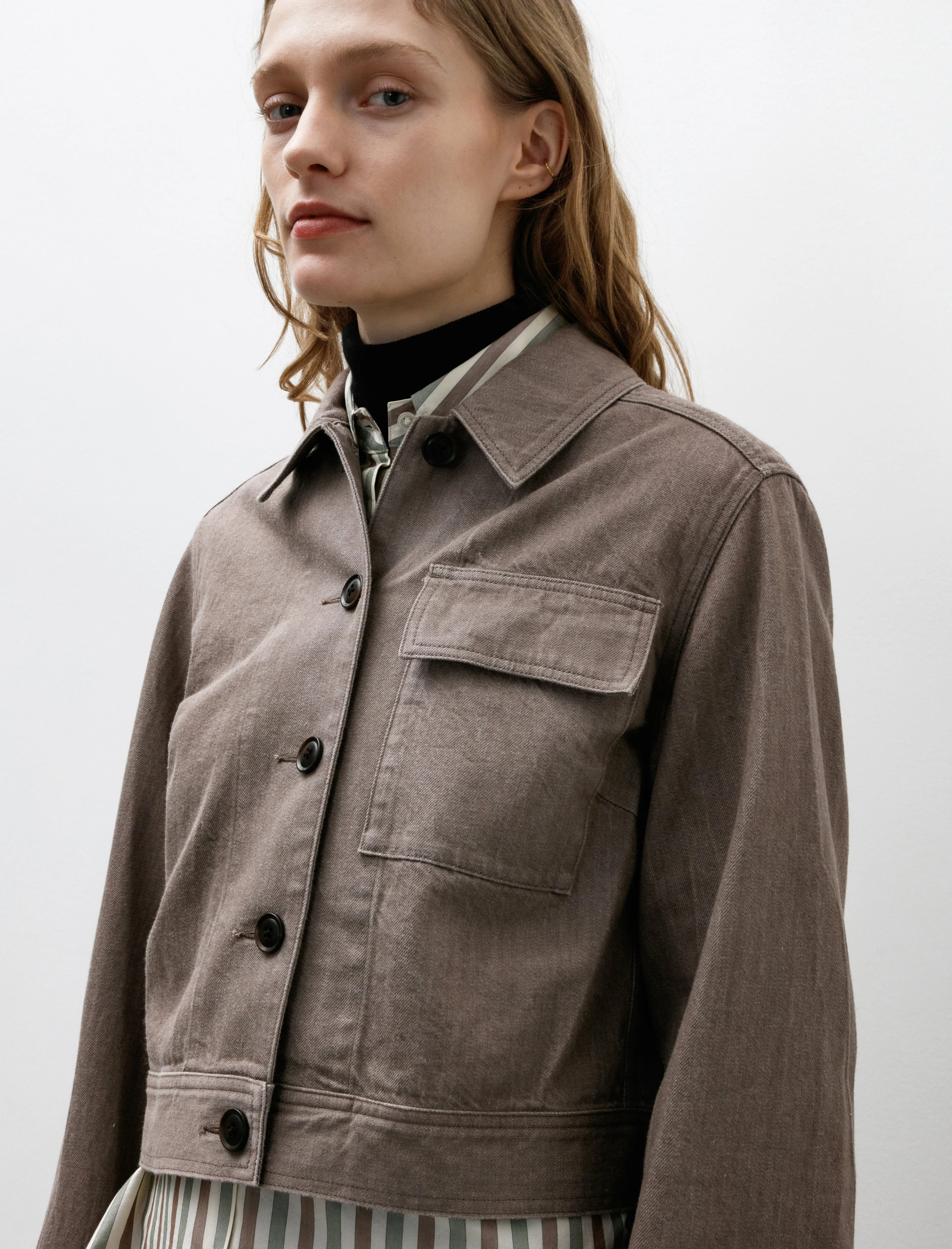 Denim Short Blouson Beige sold by SHOP NEIGHBOR product image thumbnail 3