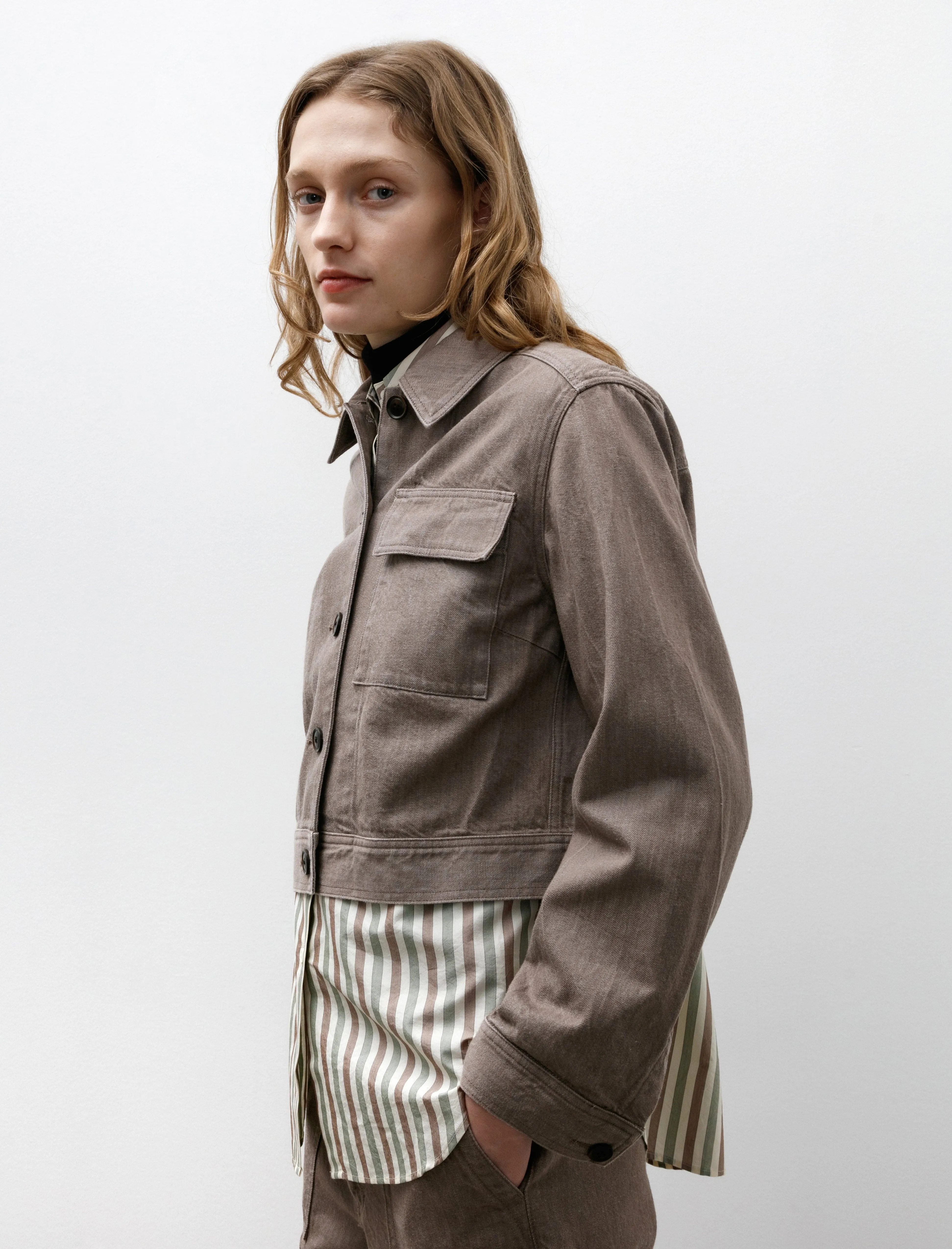 Denim Short Blouson Beige sold by SHOP NEIGHBOR product image thumbnail 4