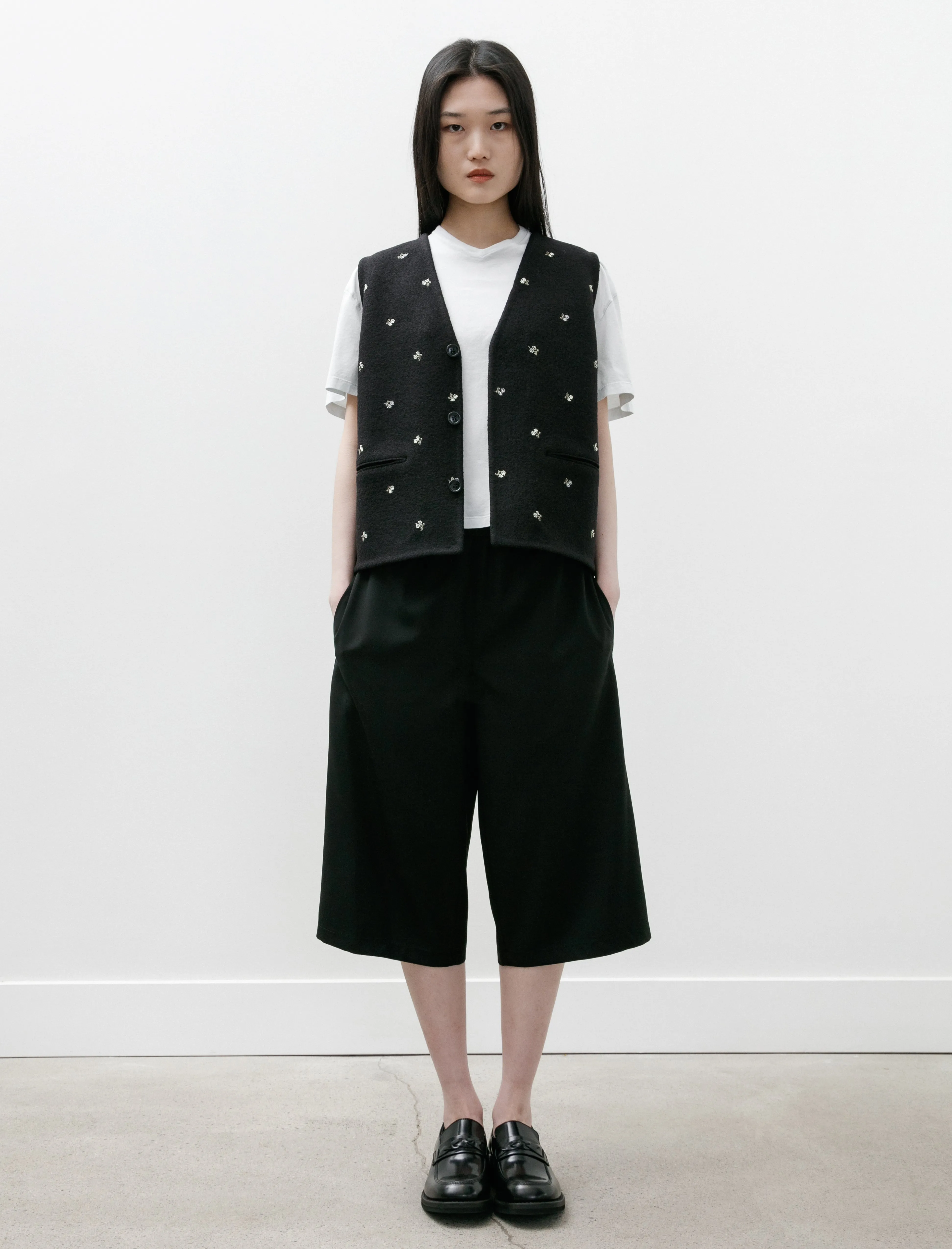 Bermuda Shorts Black Popline Wool sold by SHOP NEIGHBOR