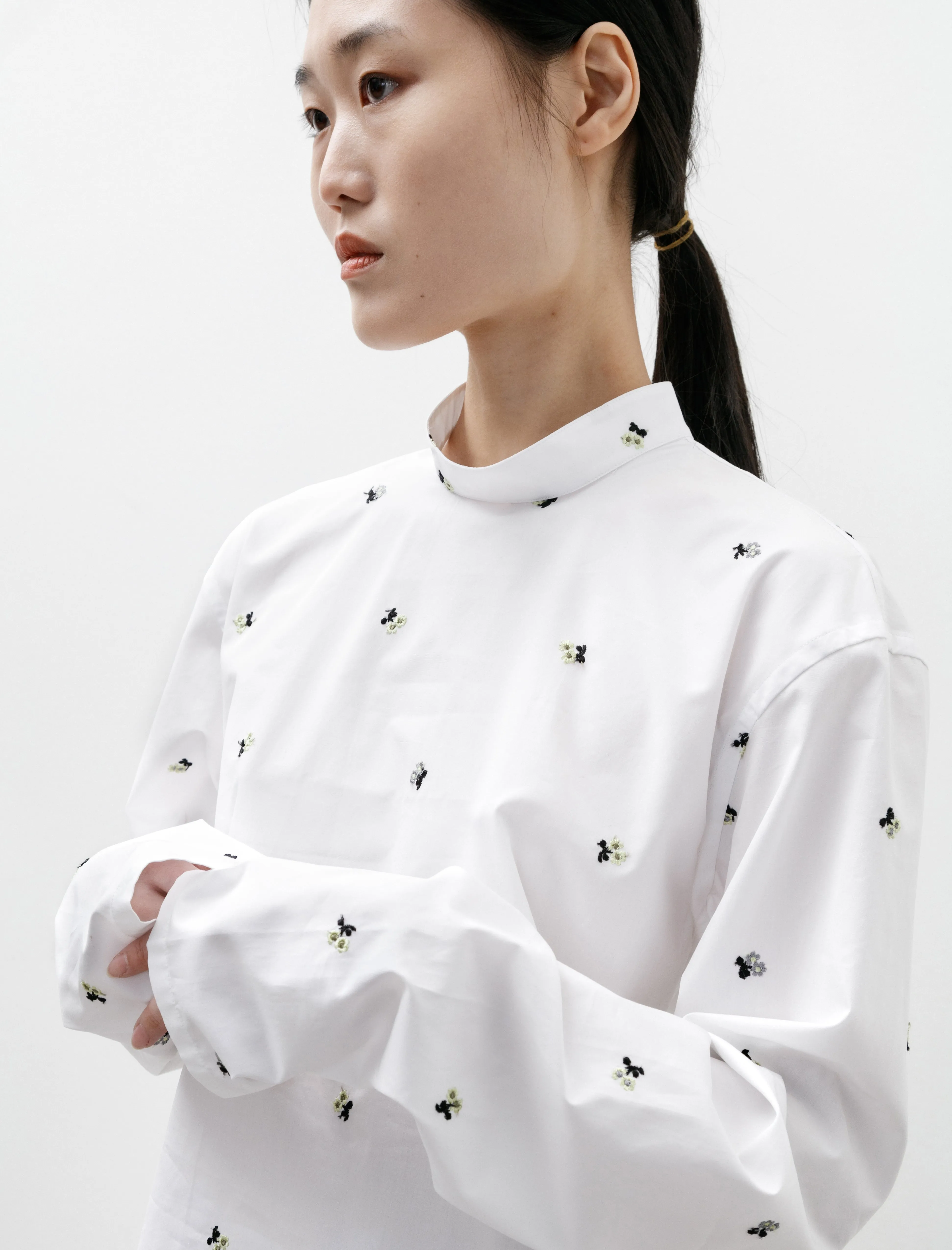 Top White Flowers Popline Cotton sold by SHOP NEIGHBOR product image thumbnail 4