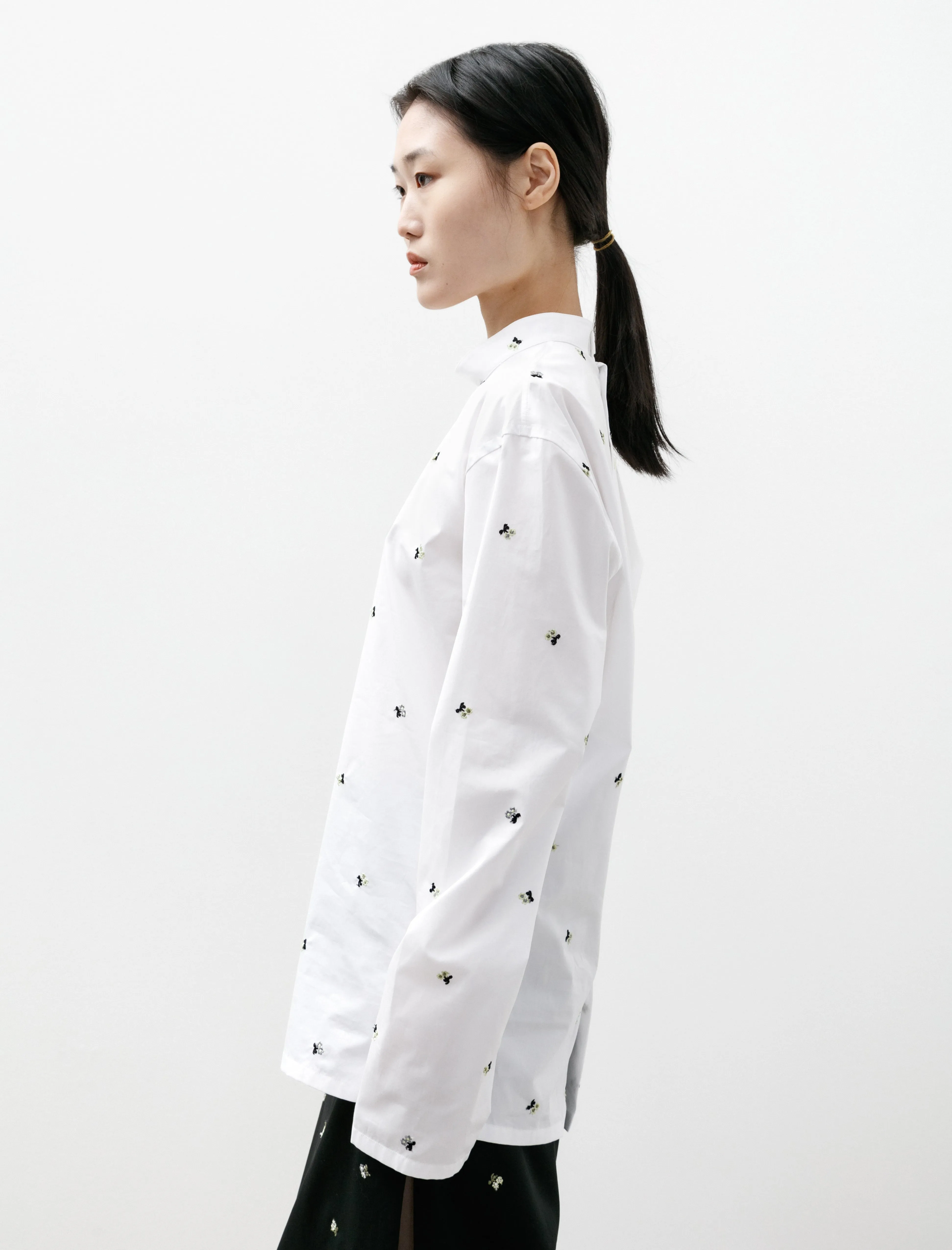 Top White Flowers Popline Cotton sold by SHOP NEIGHBOR product image thumbnail 2