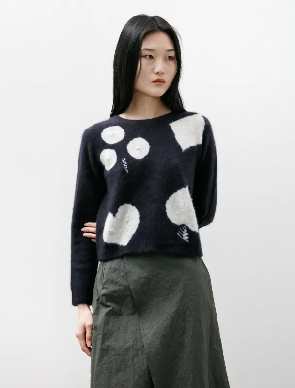 Cashmere Seamless Short Pullover Cards Shibori Black/Grey made by SHOP NEIGHBOR
