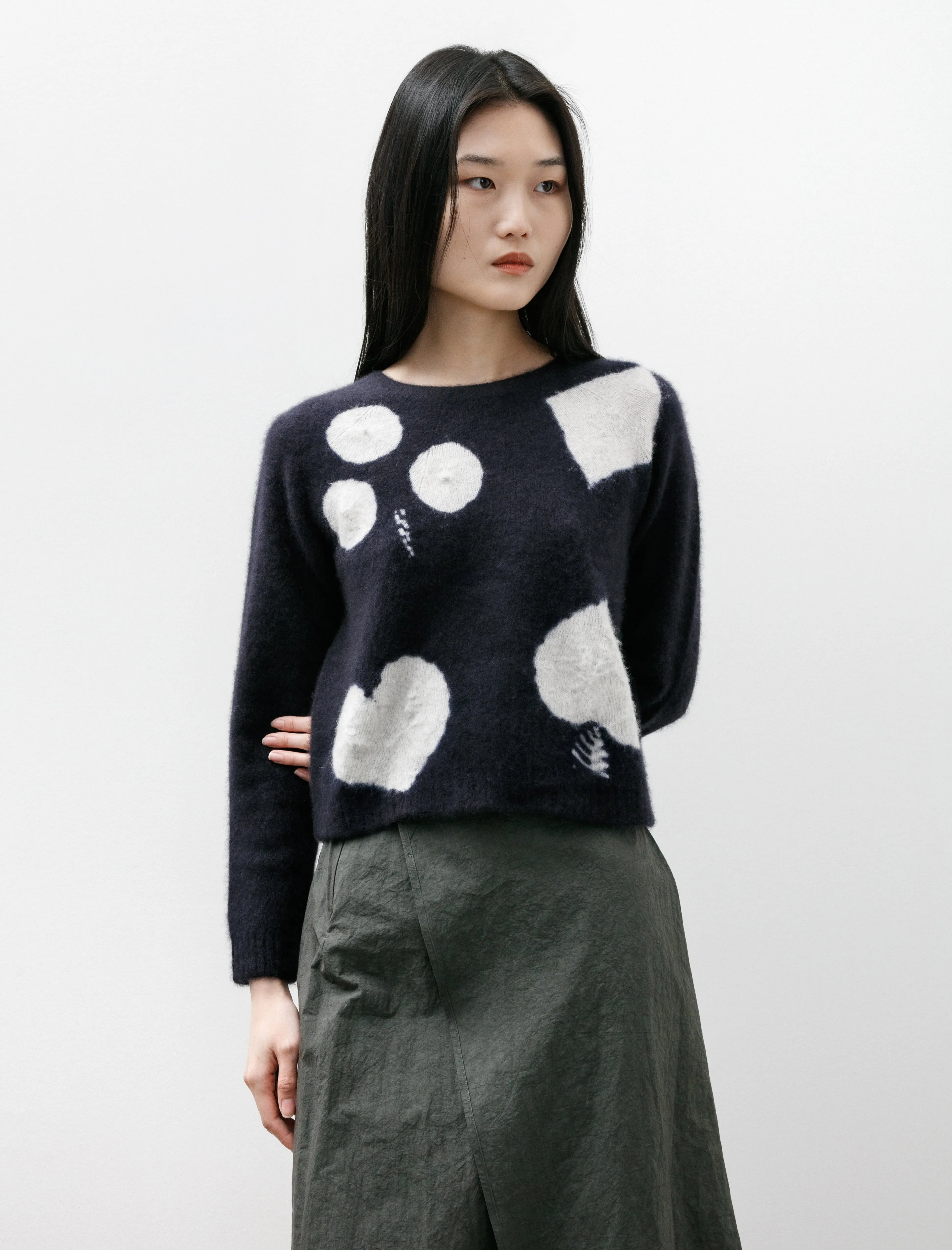 Cashmere Seamless Short Pullover Cards Shibori Black/Grey sold by SHOP NEIGHBOR