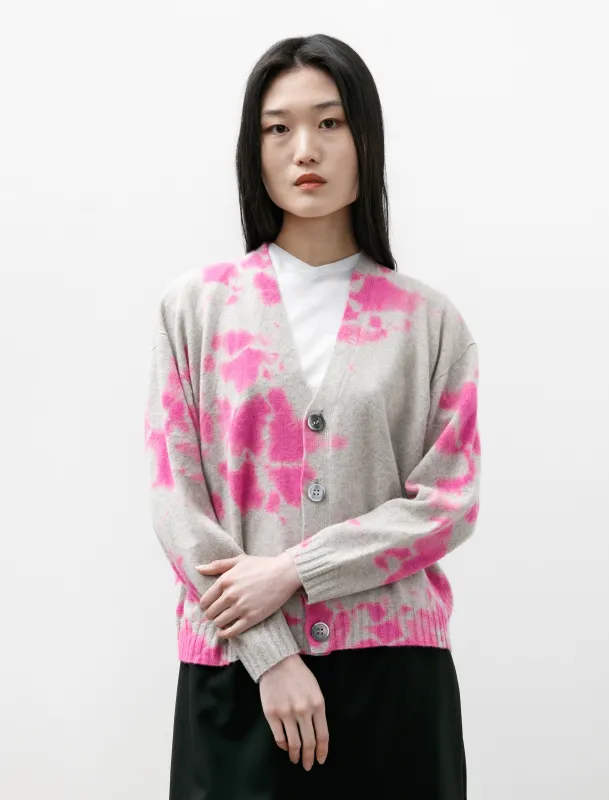 Cashmere Seamless Short Cardigan Shibori Pink/Grey sold by SHOP NEIGHBOR