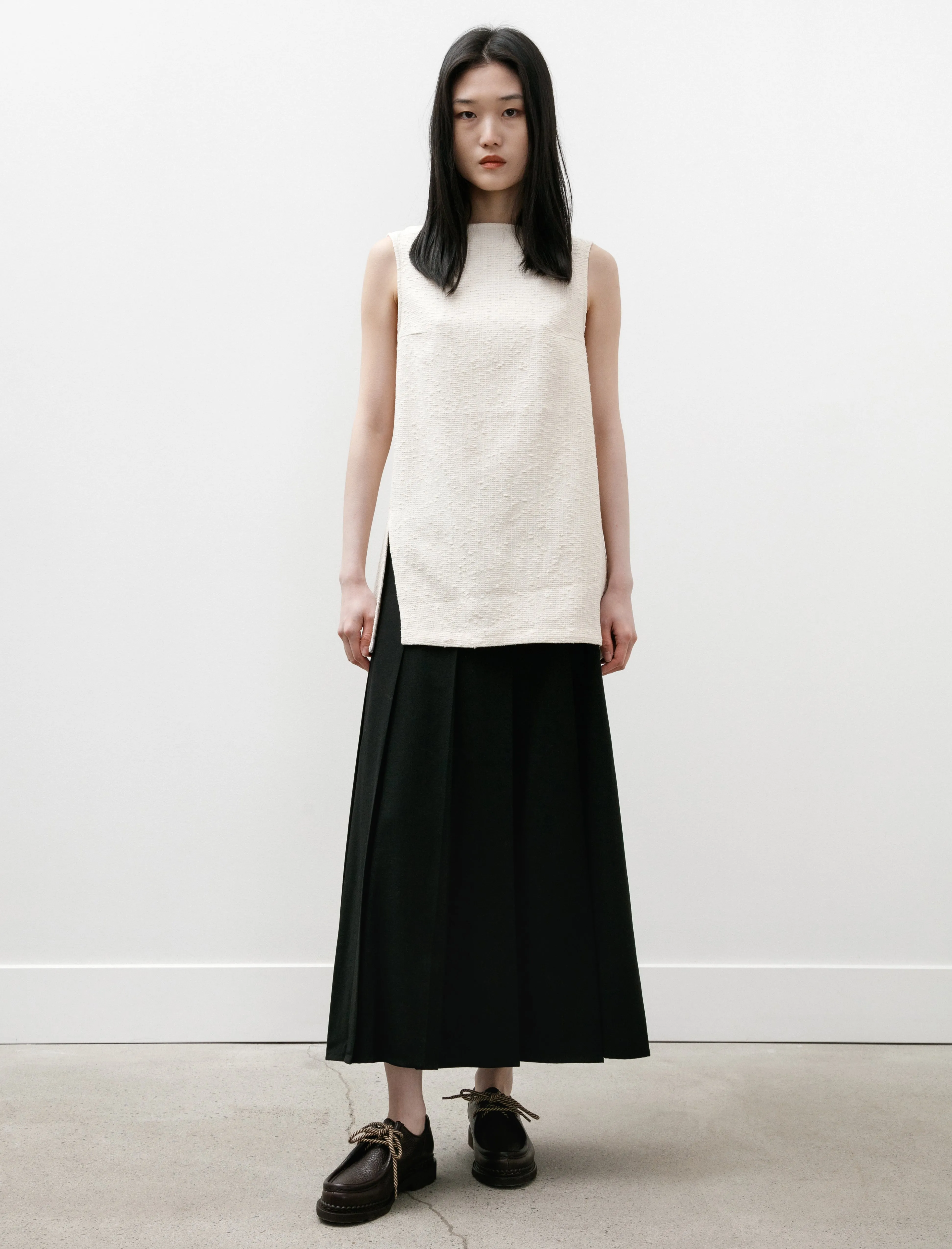 Fuse Asymmetric Pleated Skirt Black sold by SHOP NEIGHBOR