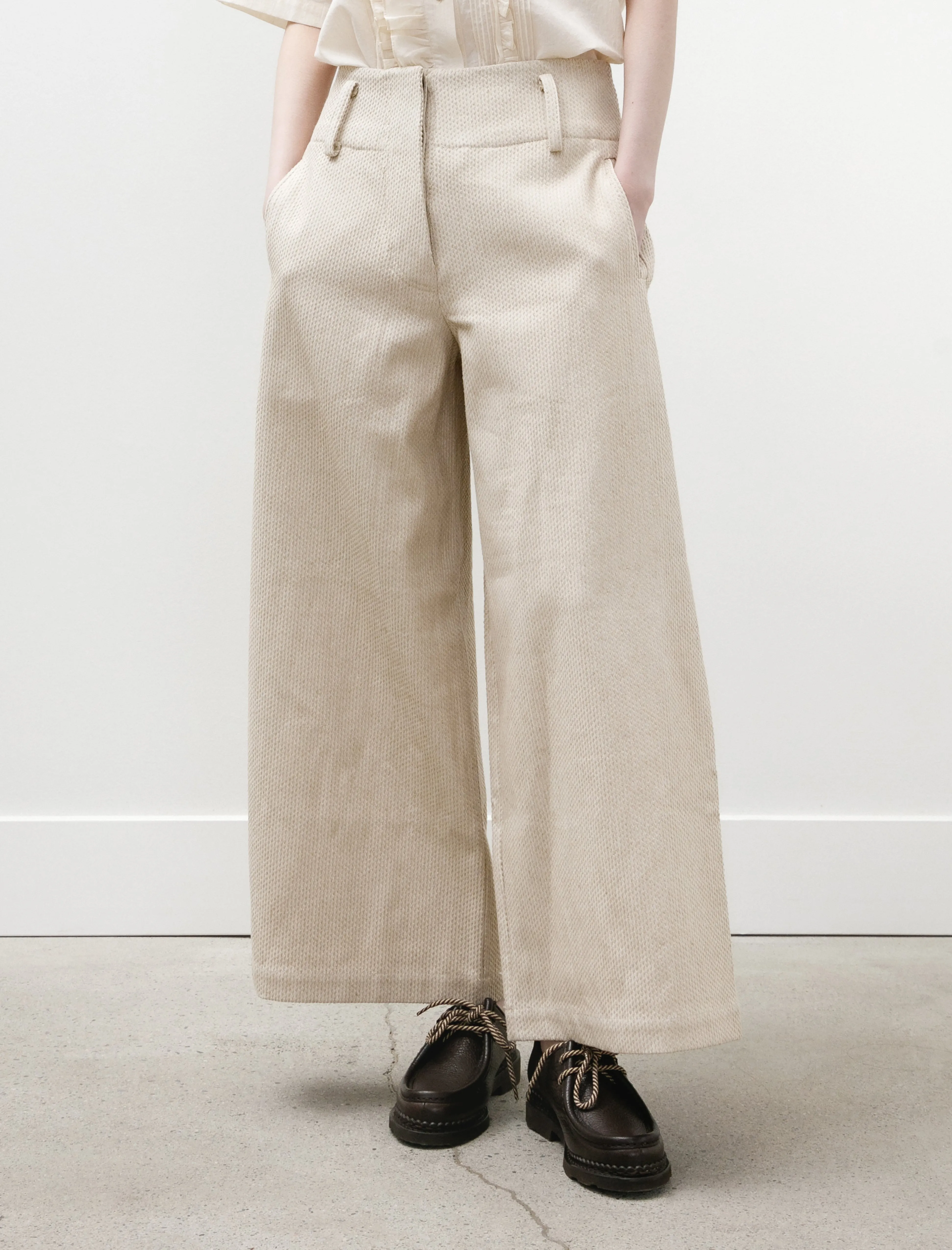 Grace Trouser Japanese Stitch Natural sold by SHOP NEIGHBOR