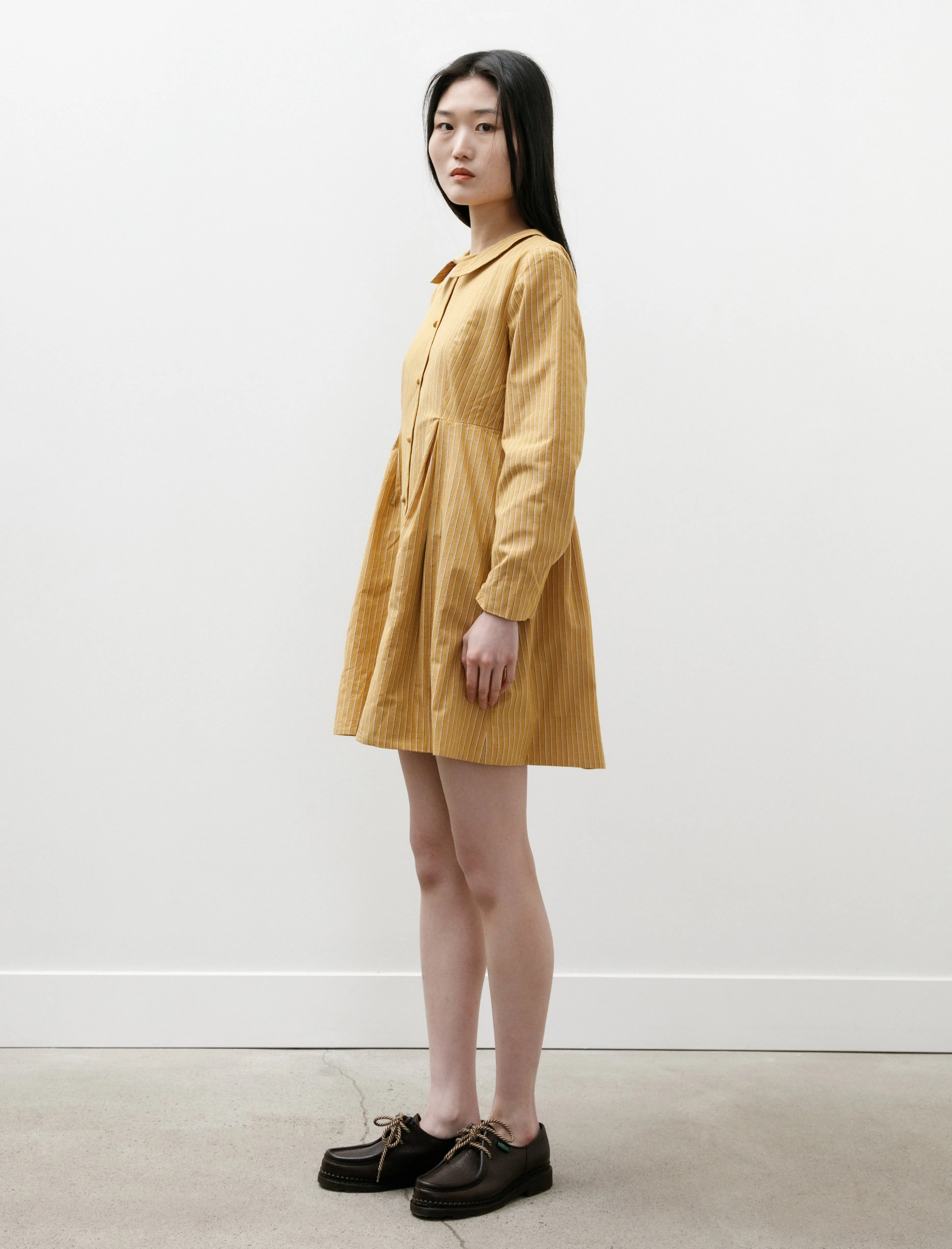 Bella Dress Japanese Striped Cotton Mustard Stripe sold by SHOP NEIGHBOR product image thumbnail 2