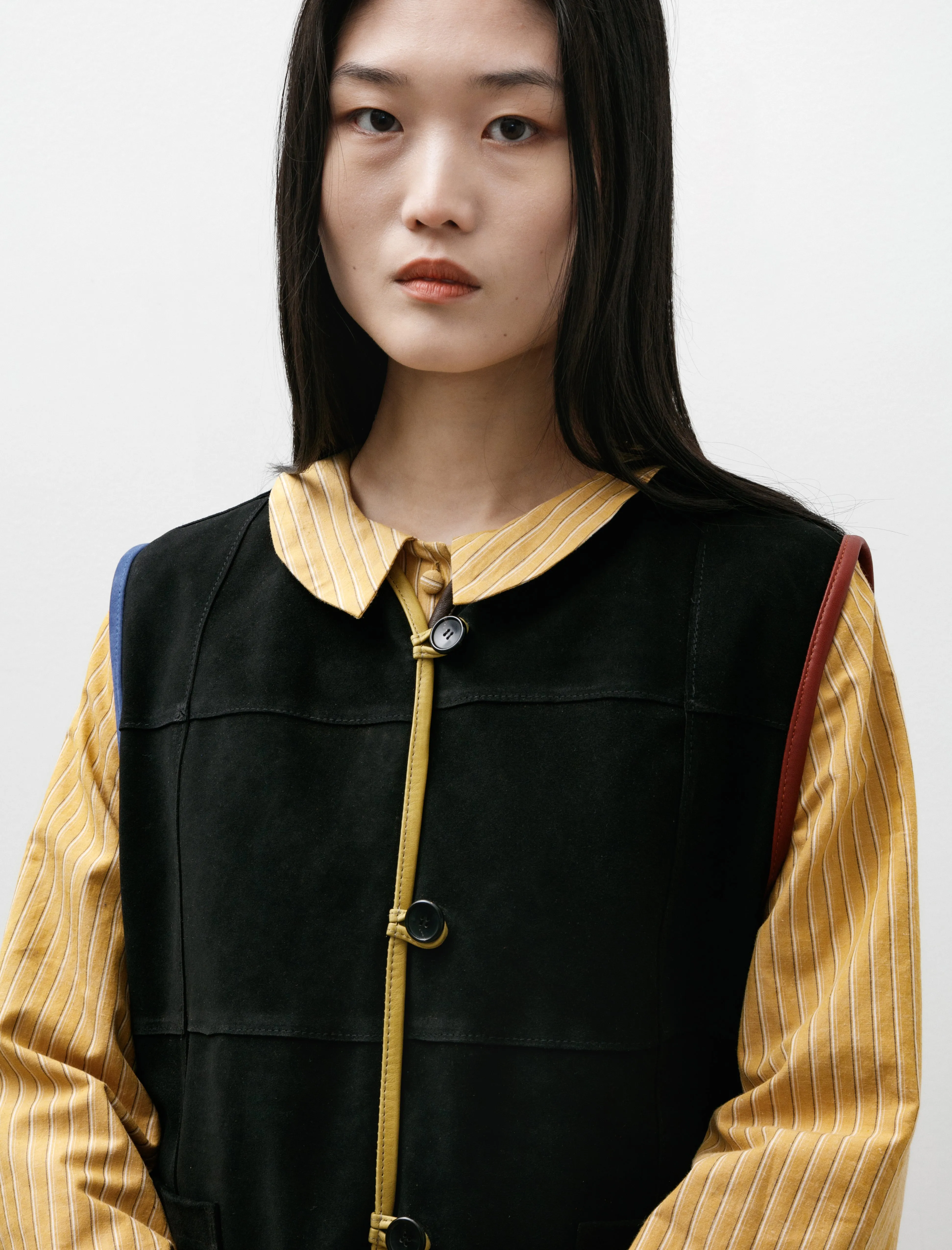 Ella Vest Suede Check Black With Contrast Trim sold by SHOP NEIGHBOR product image thumbnail 3