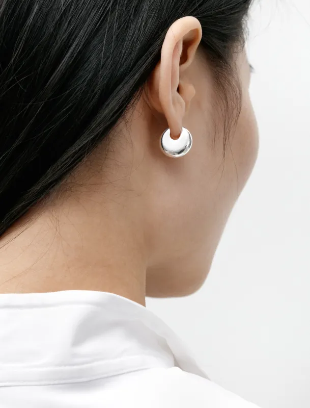 Disc Earrings Polished Silver made by SHOP NEIGHBOR