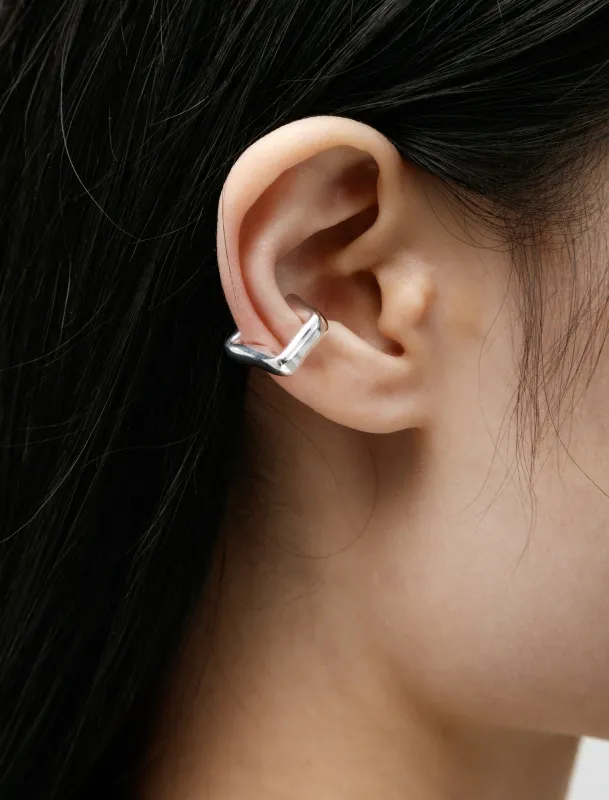 Straw Ear Cuff Polished Silver sold by SHOP NEIGHBOR
