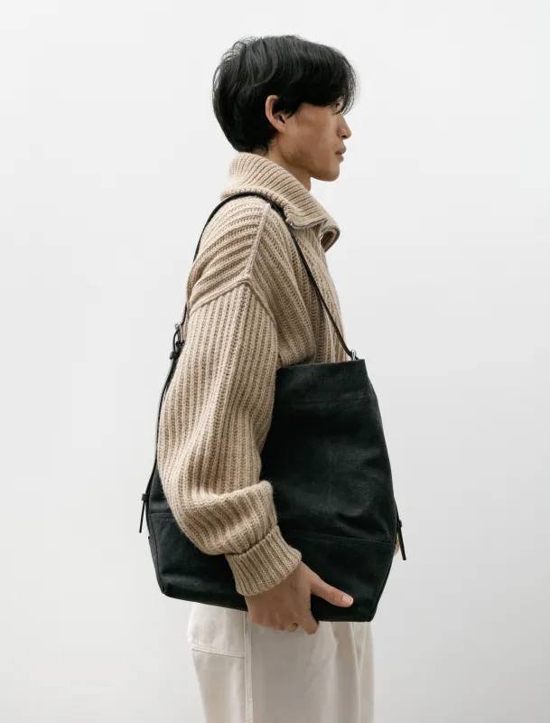 Belted Tote Bag Ash Black made by SHOP NEIGHBOR