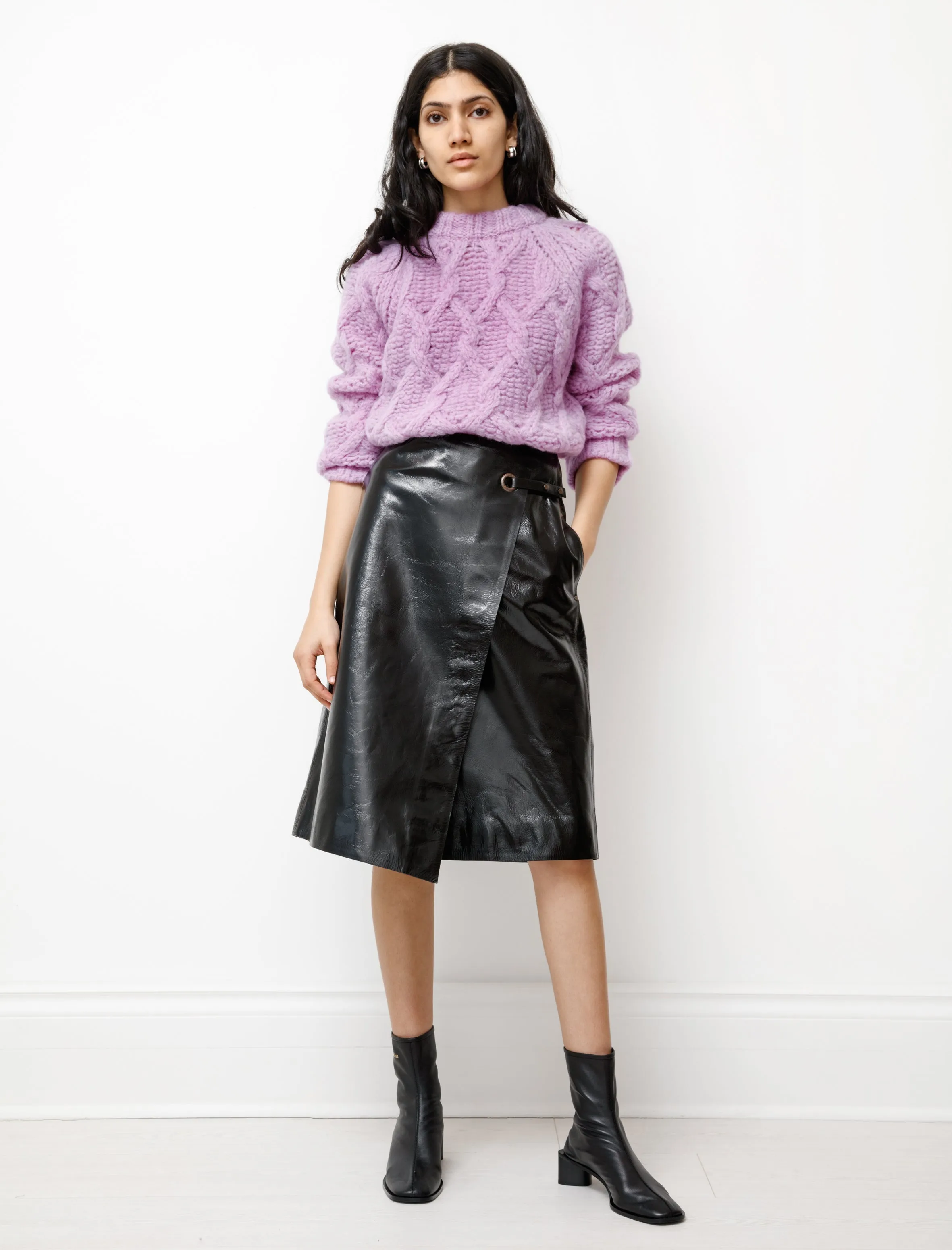 Leather Wrap Skirt Chocolate Brown sold by SHOP NEIGHBOR