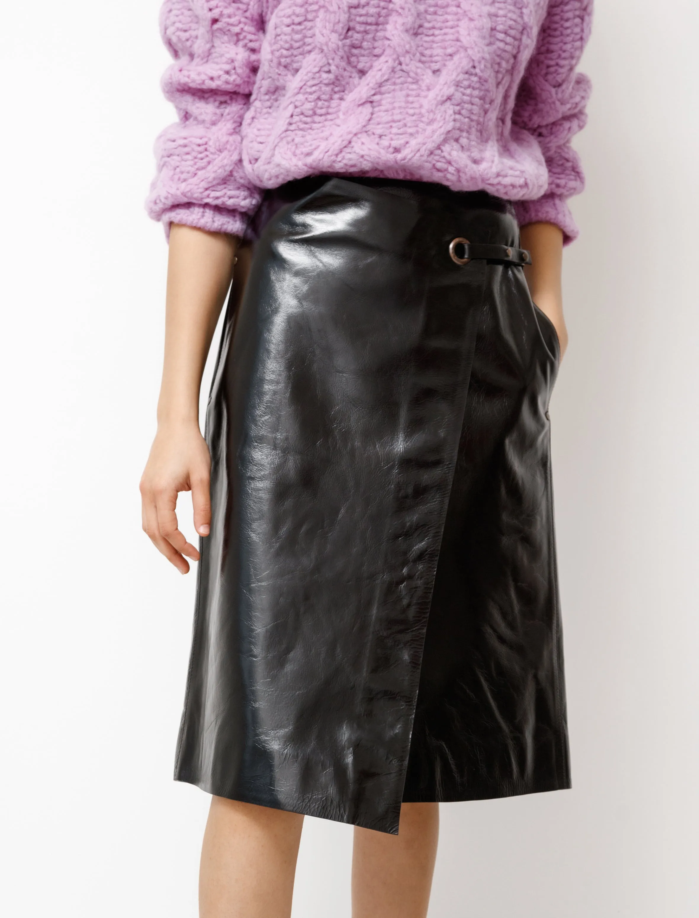 Leather Wrap Skirt Chocolate Brown sold by SHOP NEIGHBOR product image thumbnail 2