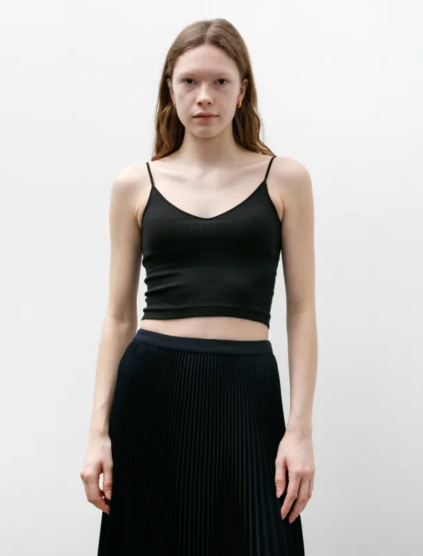 American Sea Island Cotton Short Camisole Black made by SHOP NEIGHBOR