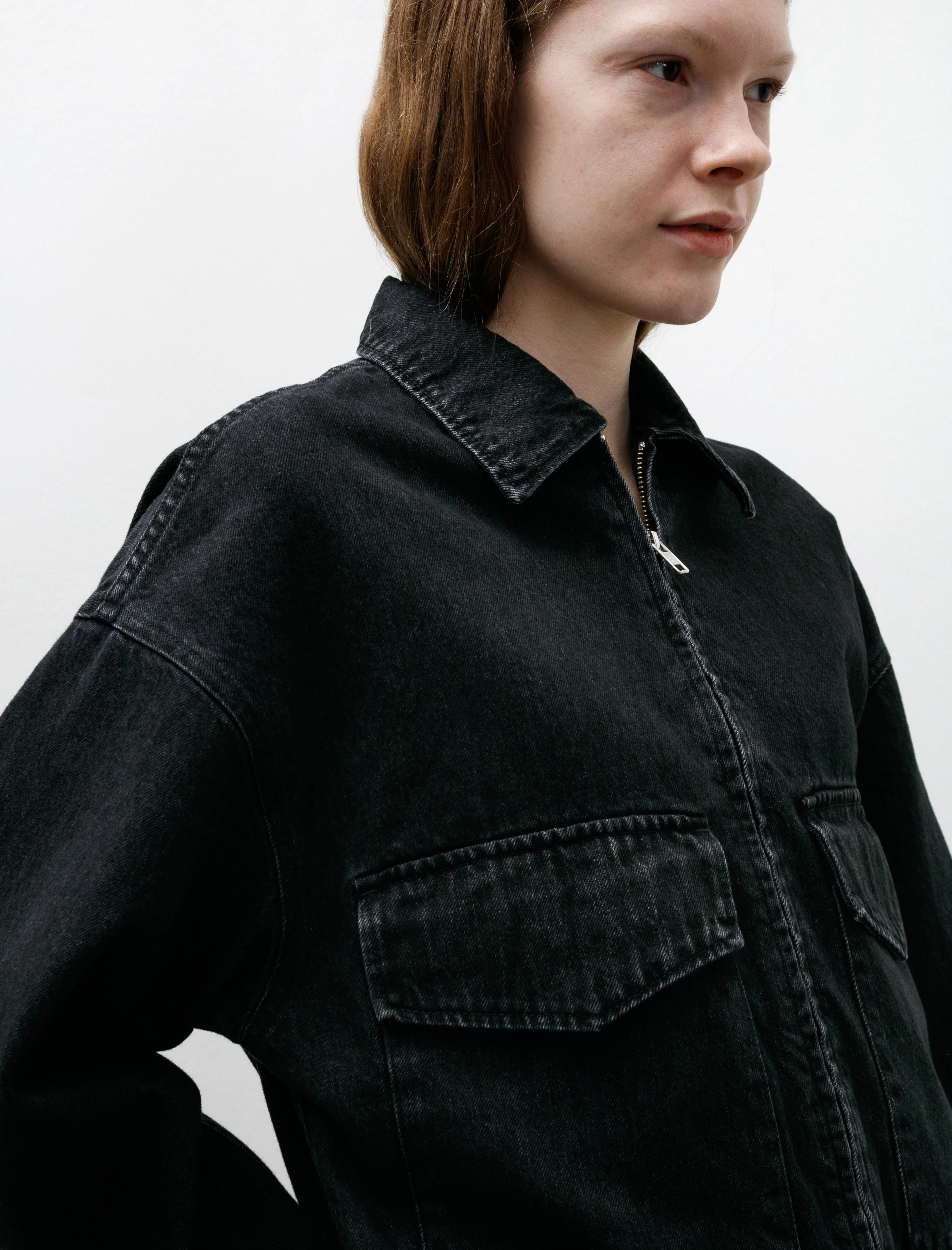 Selvage Denim Zip Jacket Black Dark Fade sold by SHOP NEIGHBOR product image thumbnail 4