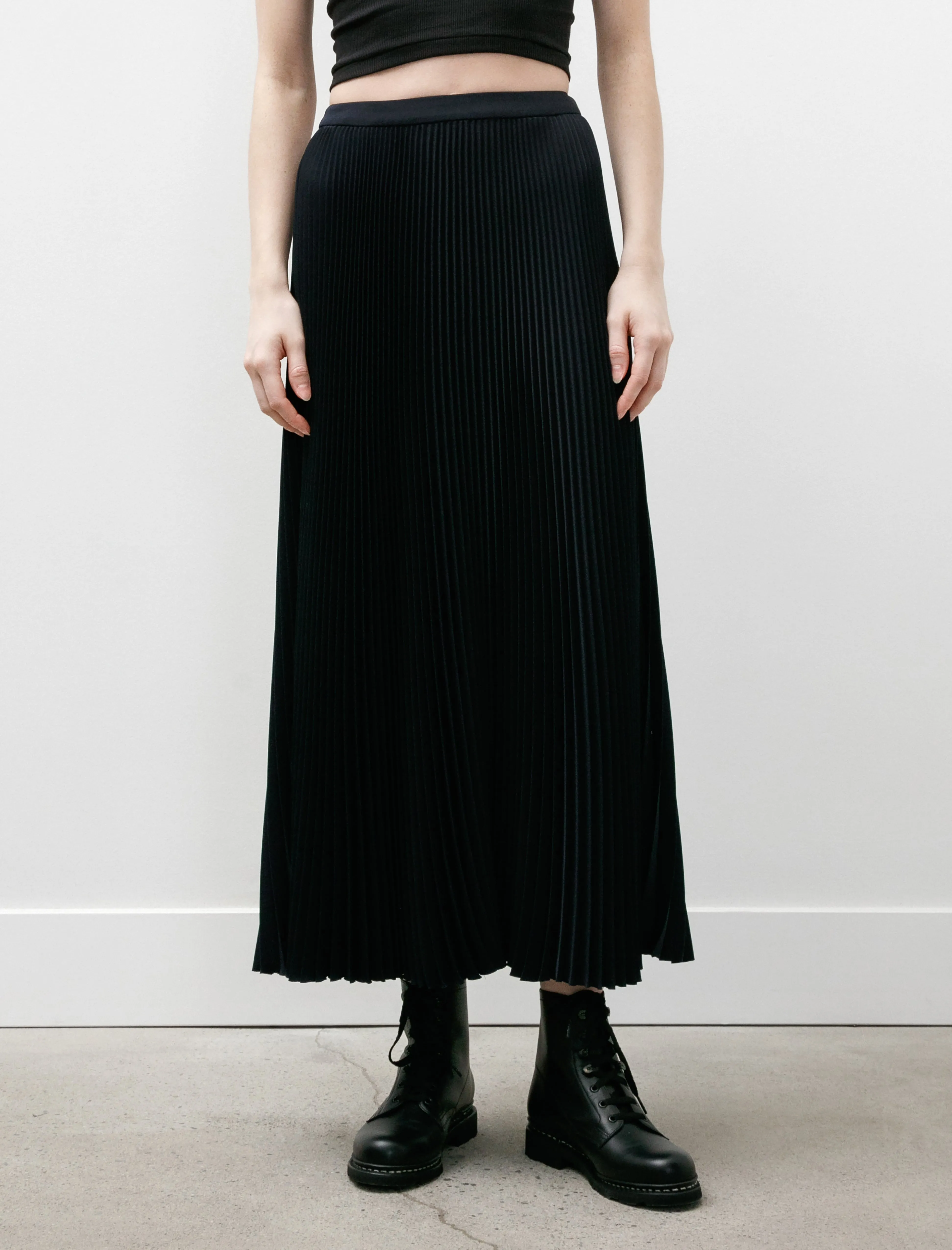 Satin Pleats Skirt Navy sold by SHOP NEIGHBOR product image thumbnail 2