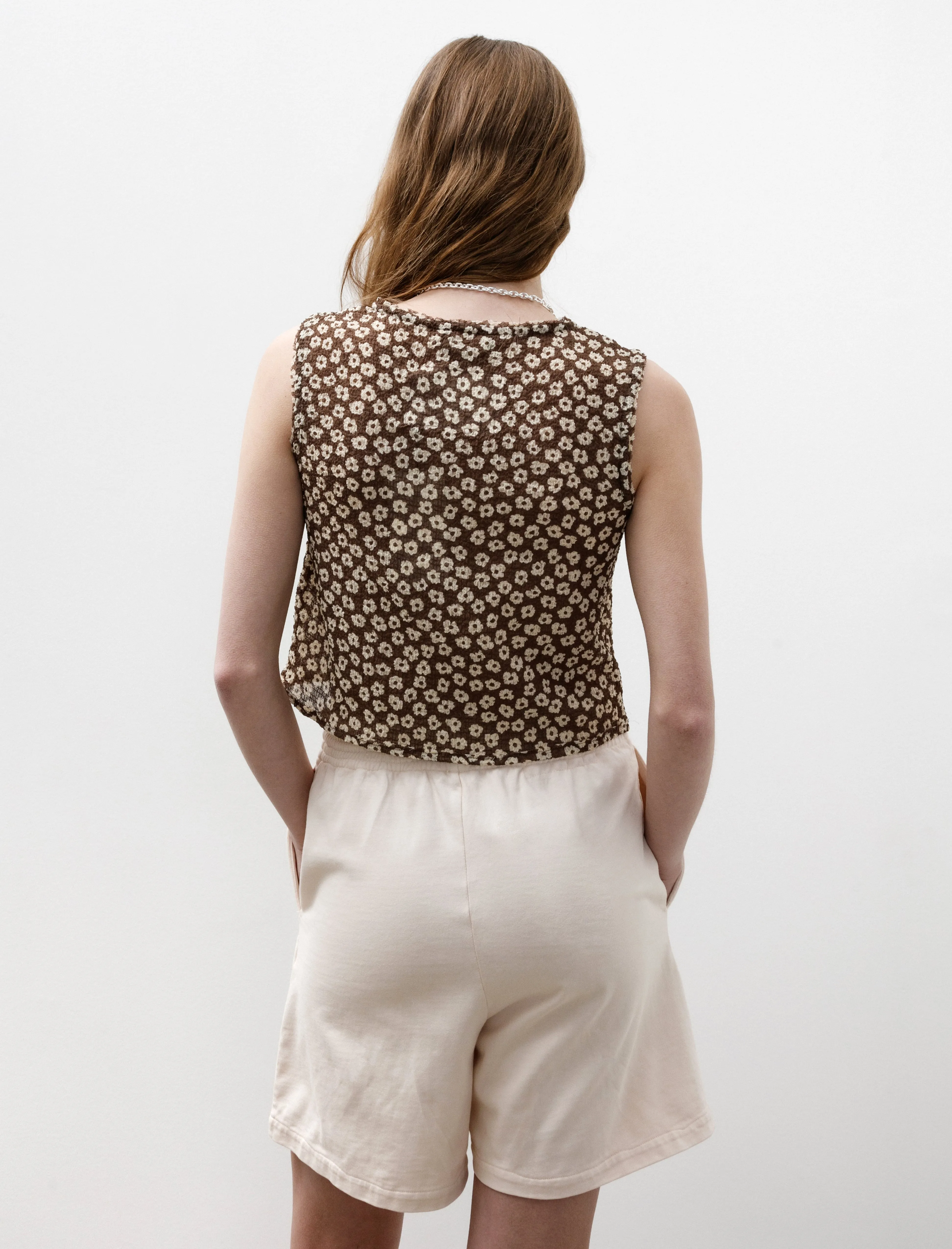 Square Top Seersucker Brown White Flower sold by SHOP NEIGHBOR product image thumbnail 4