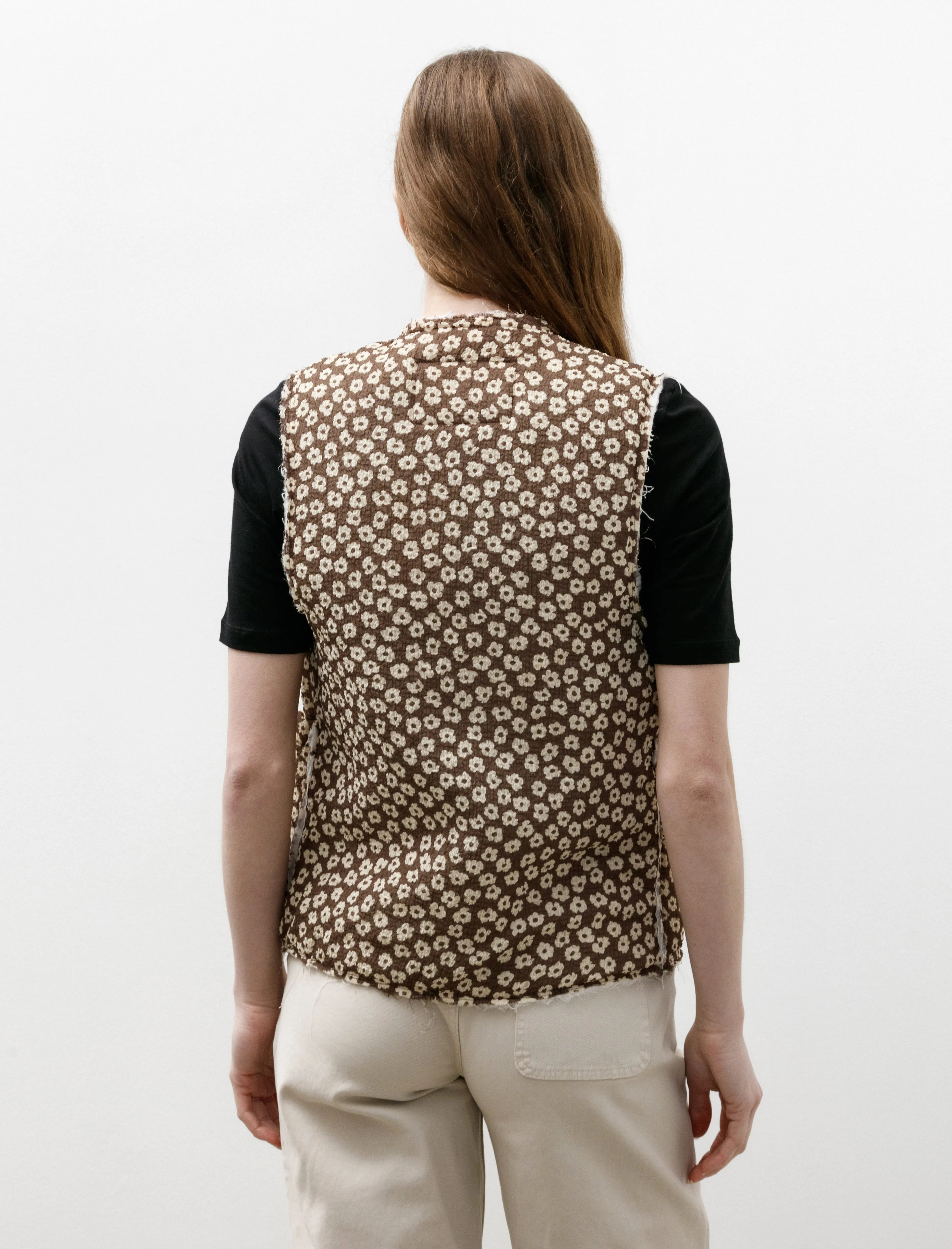 Liner Vest Seersucker Brown White Flower sold by SHOP NEIGHBOR product image thumbnail 5