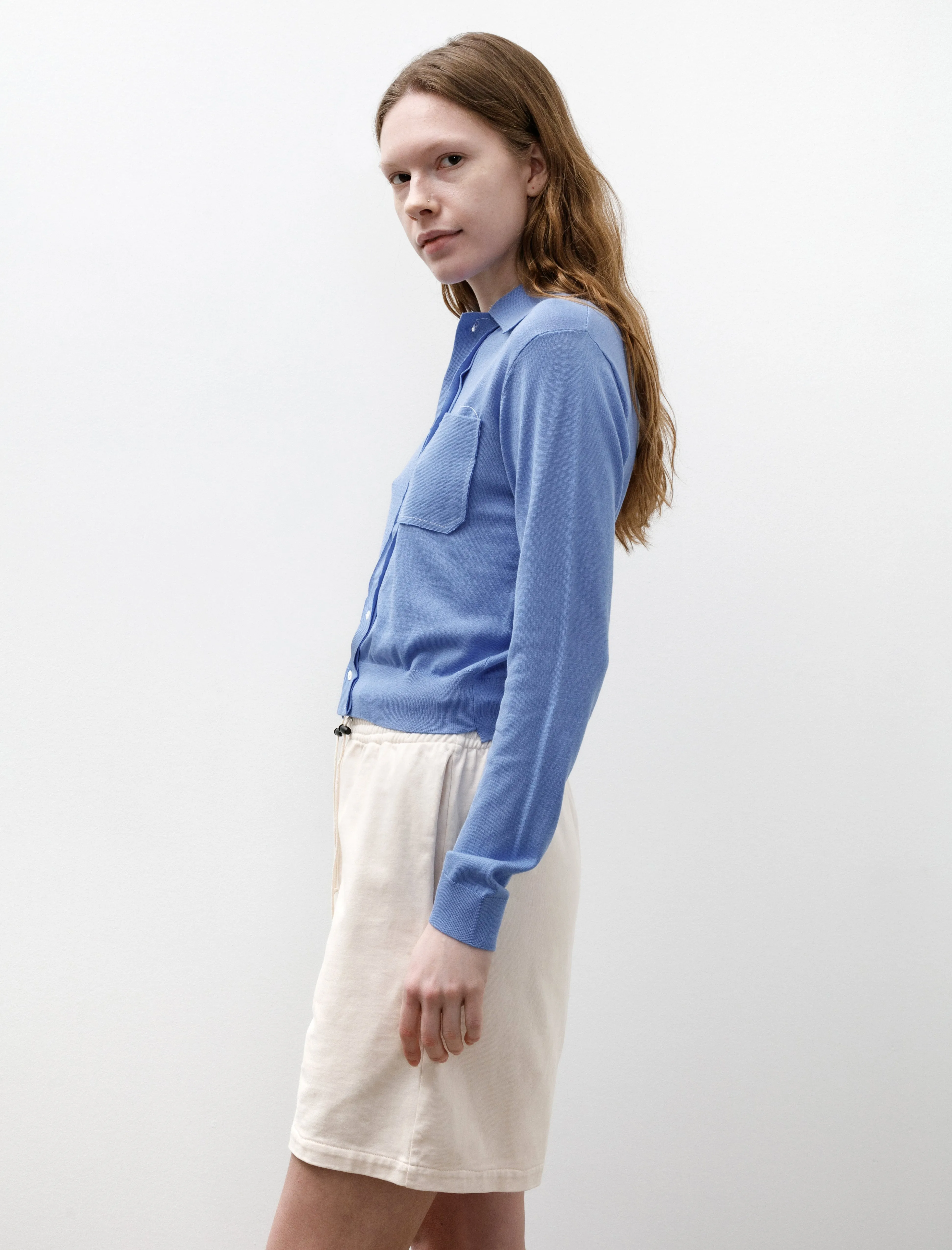 70s Cardigan Cotton Silk Blue sold by SHOP NEIGHBOR product image thumbnail 4