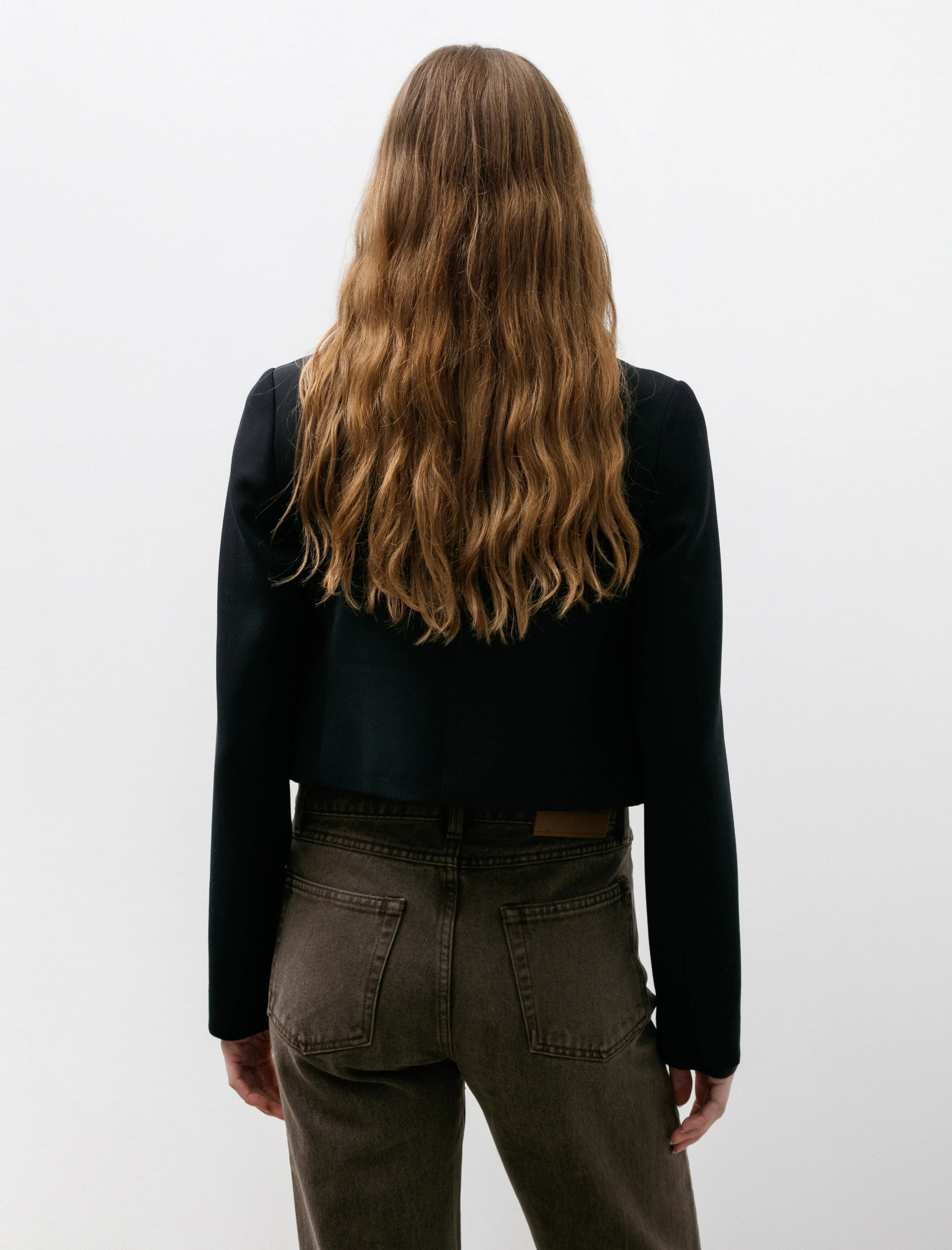 High Density Wool Twill Short Jacket Dark Navy sold by SHOP NEIGHBOR product image thumbnail 3