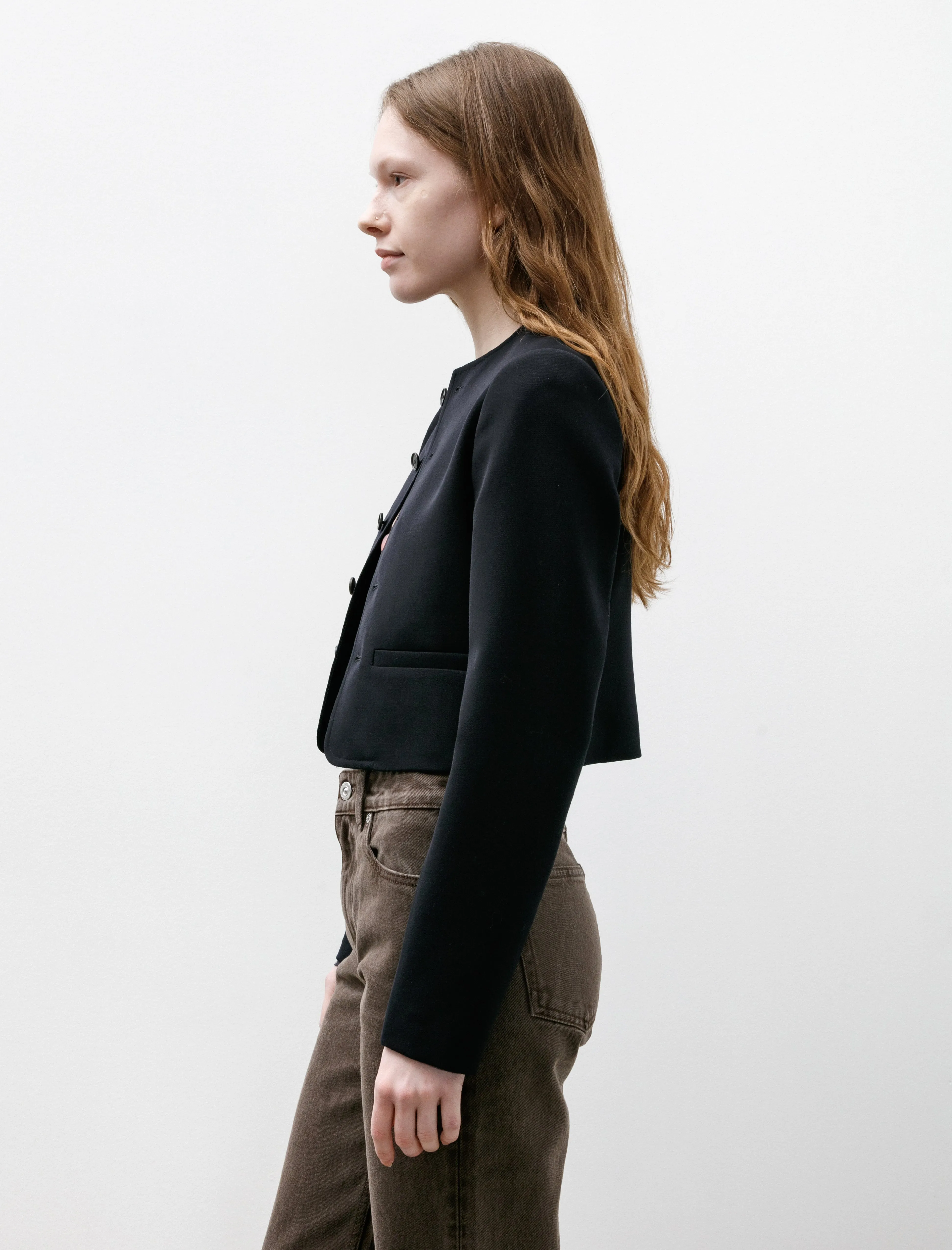 High Density Wool Twill Short Jacket Dark Navy sold by SHOP NEIGHBOR product image thumbnail 2