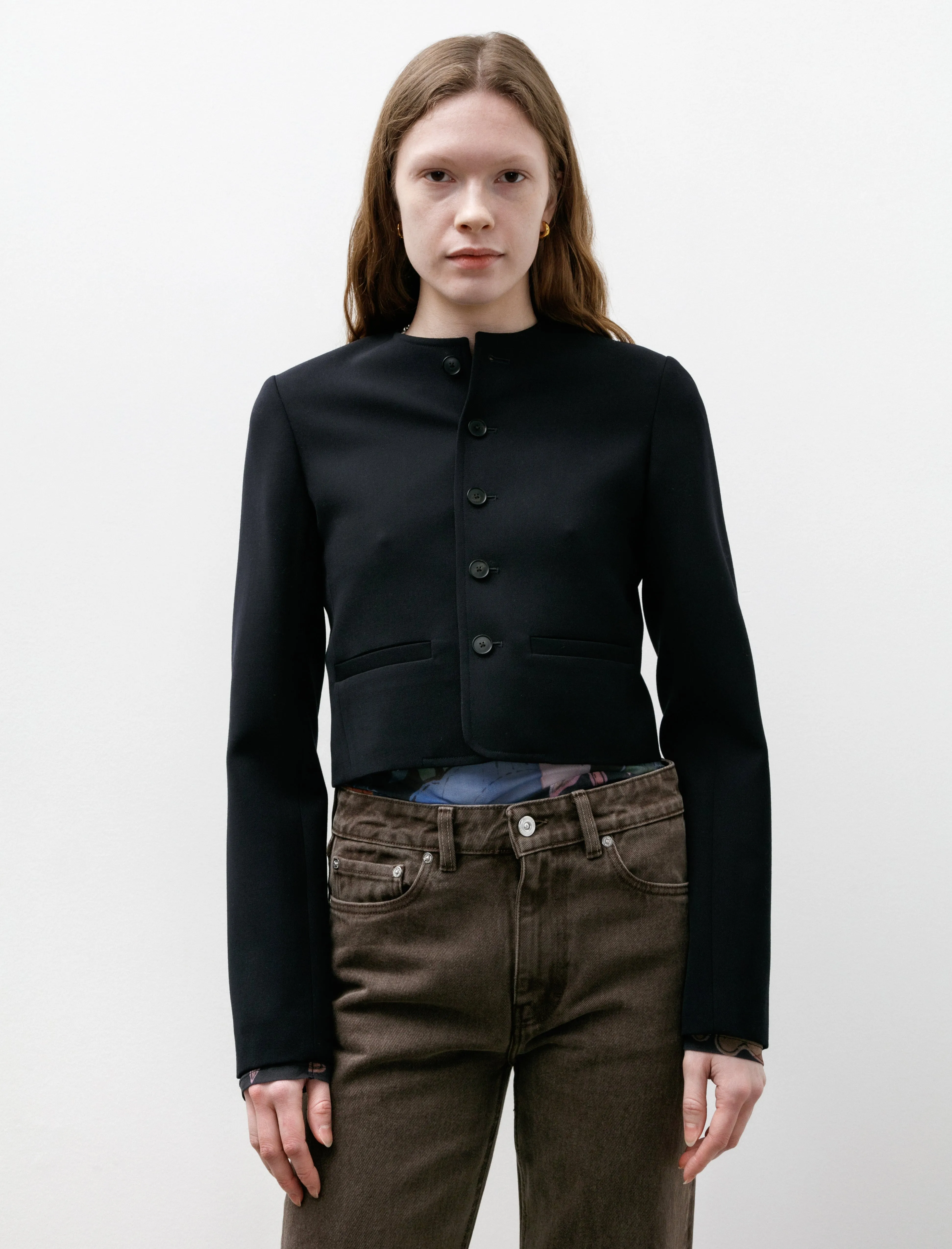 High Density Wool Twill Short Jacket Dark Navy sold by SHOP NEIGHBOR product image thumbnail 5