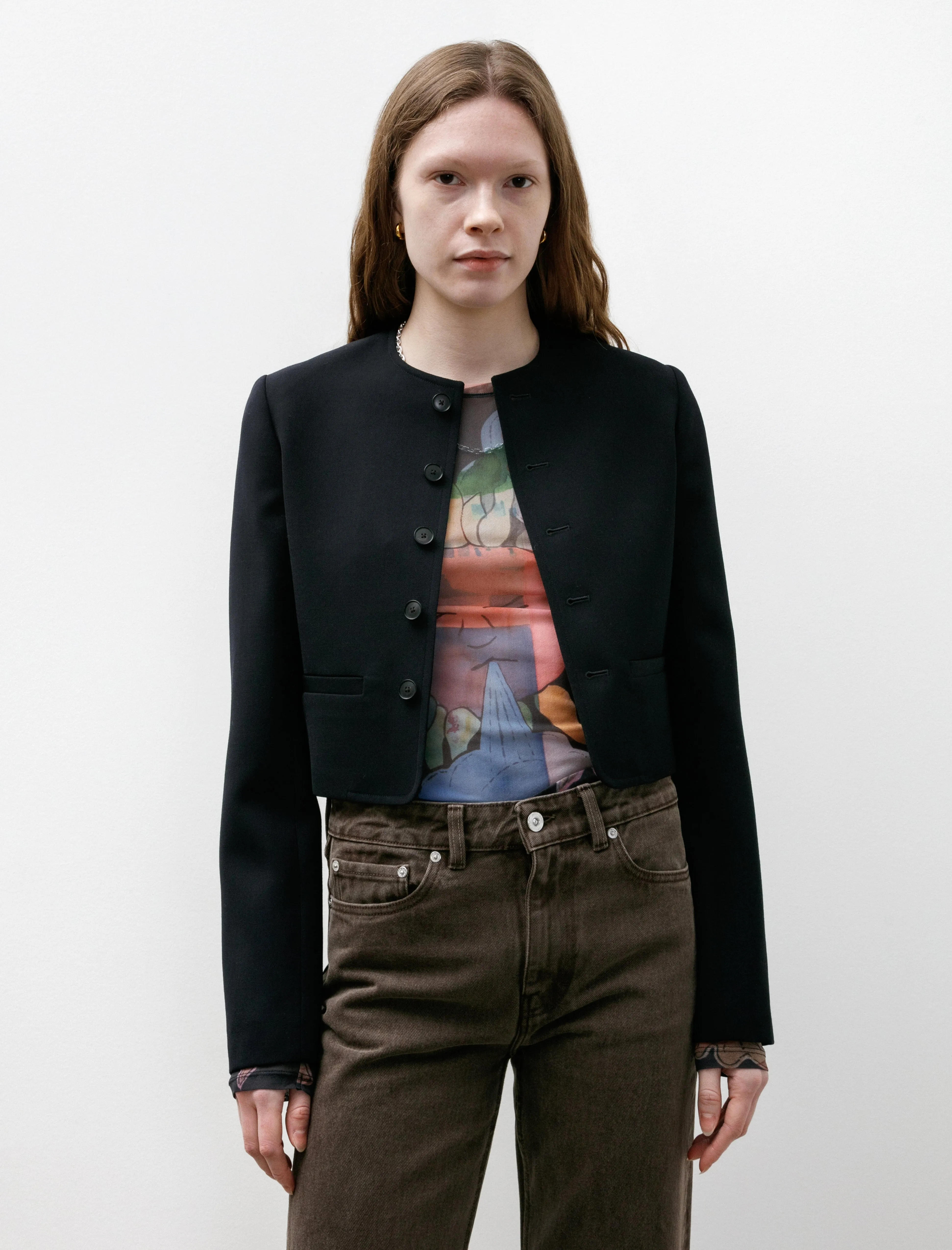 High Density Wool Twill Short Jacket Dark Navy sold by SHOP NEIGHBOR