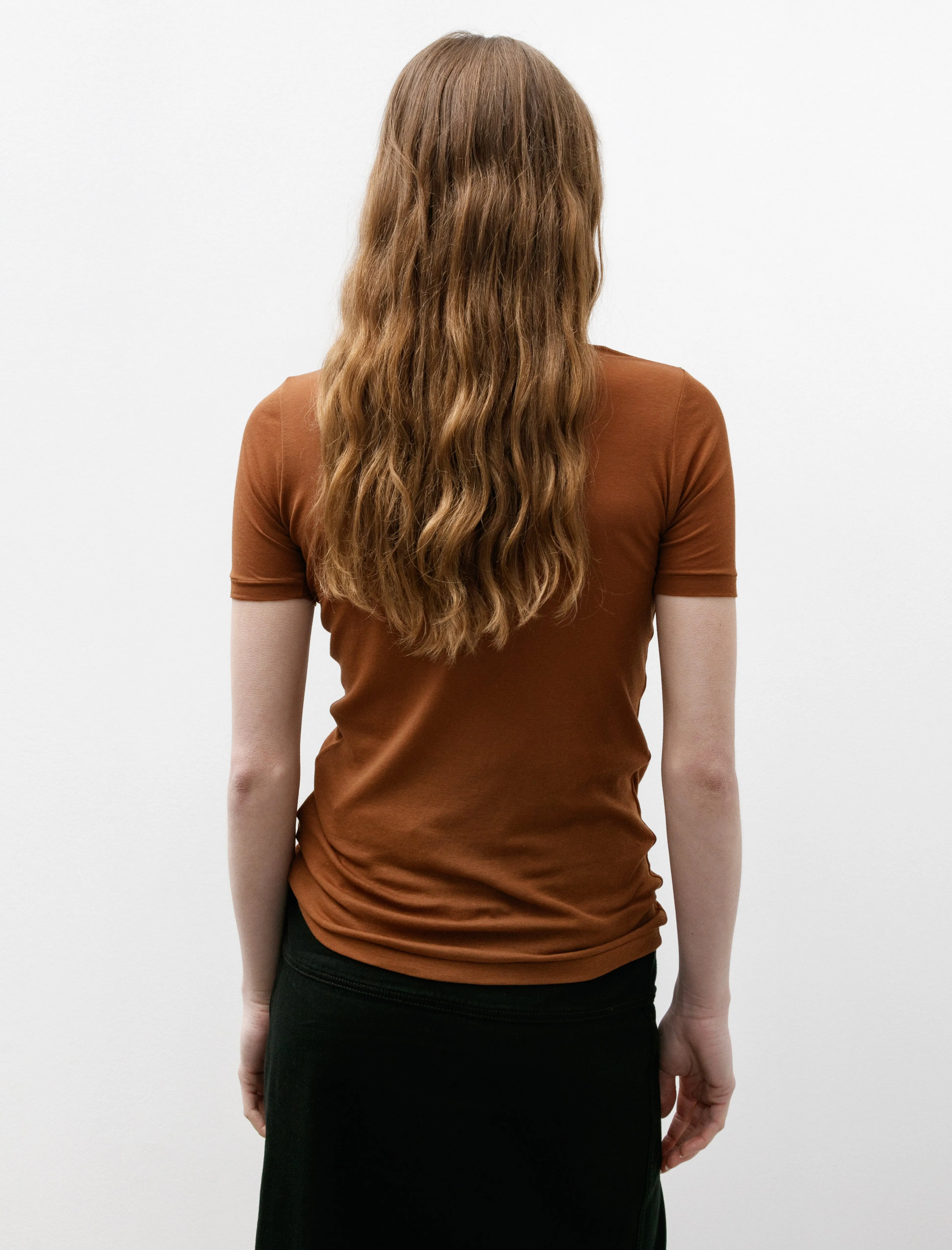 Super High Gauge Sheer Rib Tee Brown sold by SHOP NEIGHBOR product image thumbnail 4