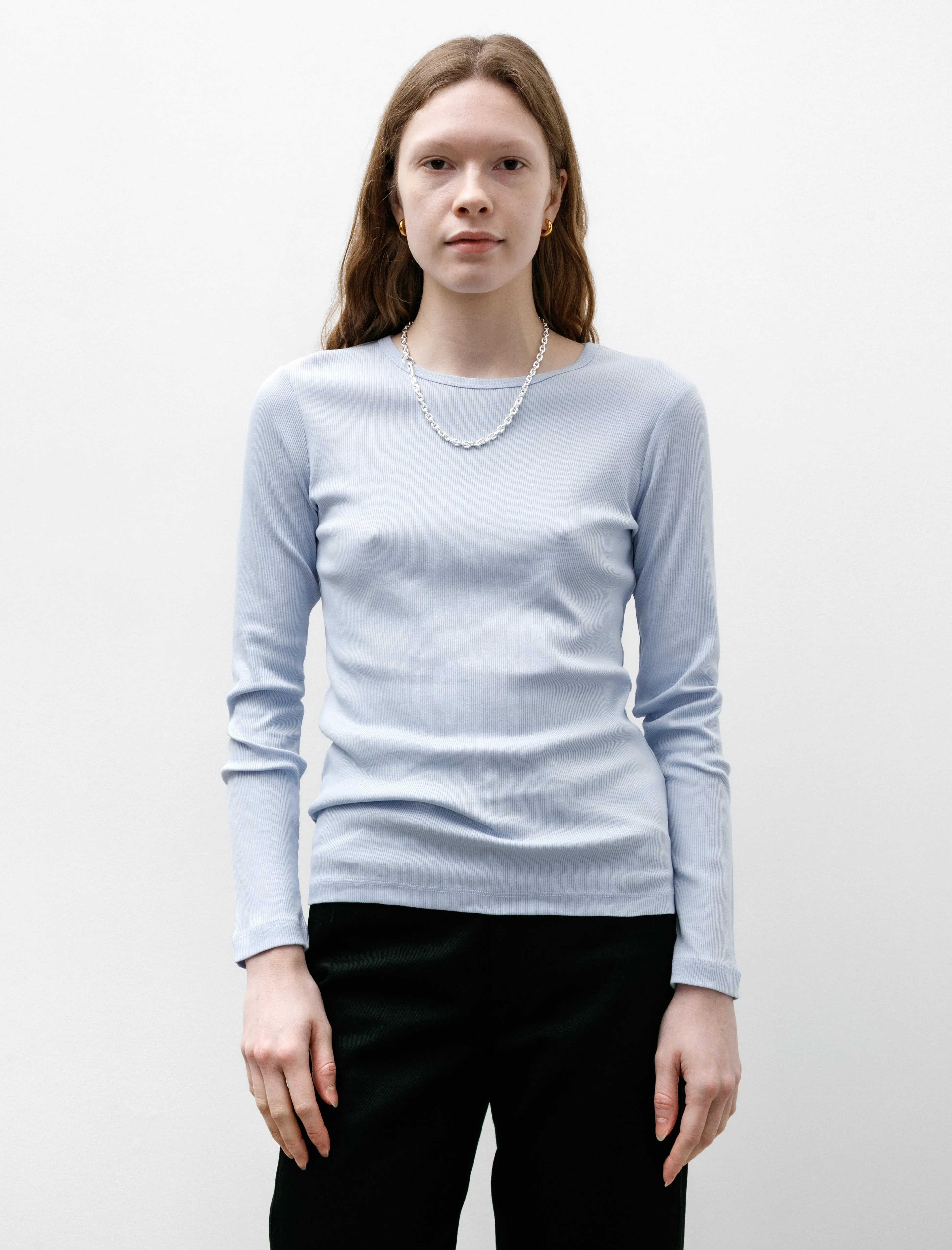 Rib LS T-Shirt Blue Mist sold by SHOP NEIGHBOR