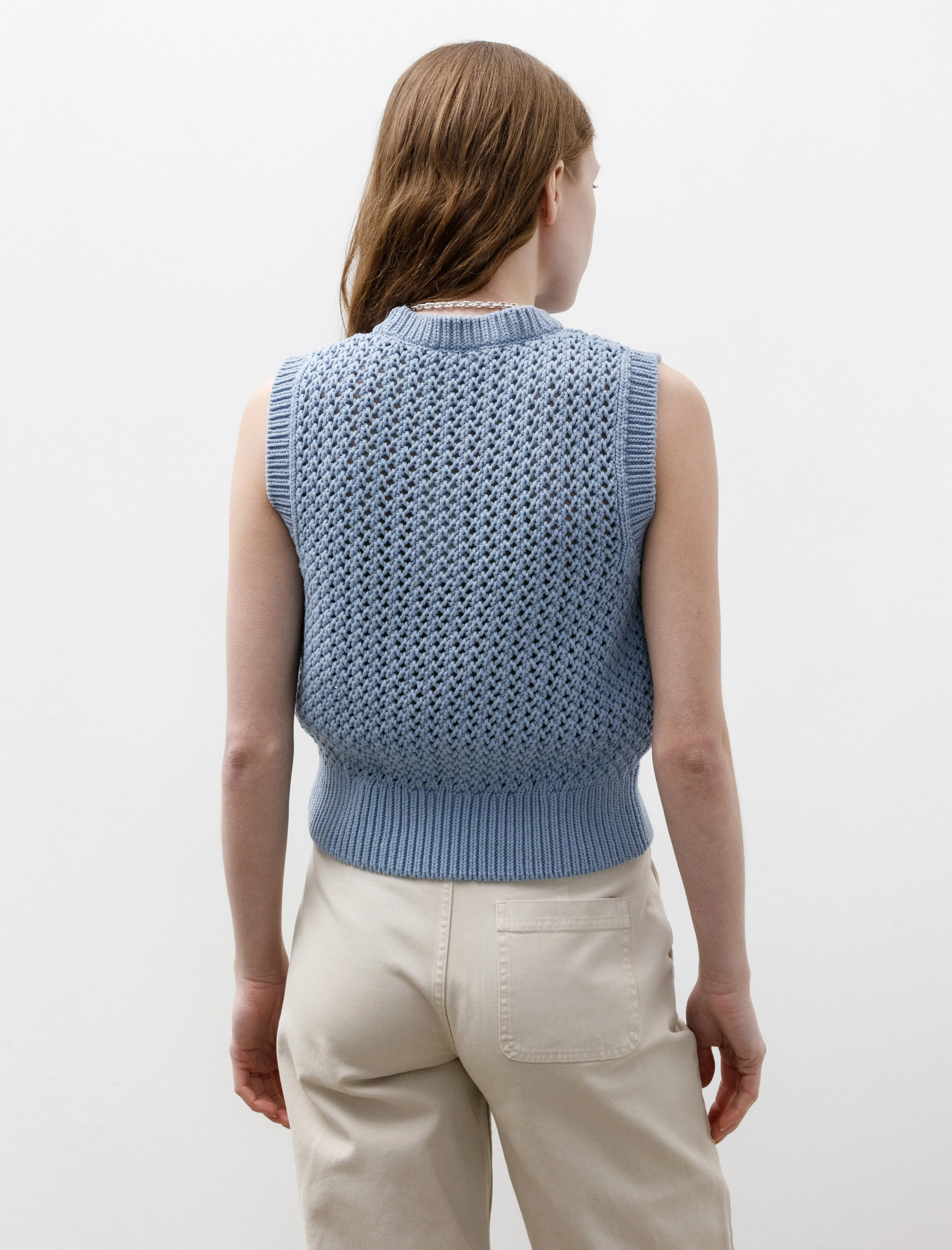 Chunky Cotton Stitch Vest Light Blue sold by SHOP NEIGHBOR product image thumbnail 3