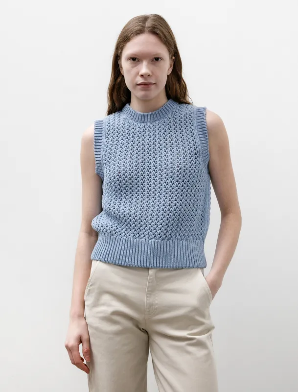 Chunky Cotton Stitch Vest Light Blue sold by SHOP NEIGHBOR