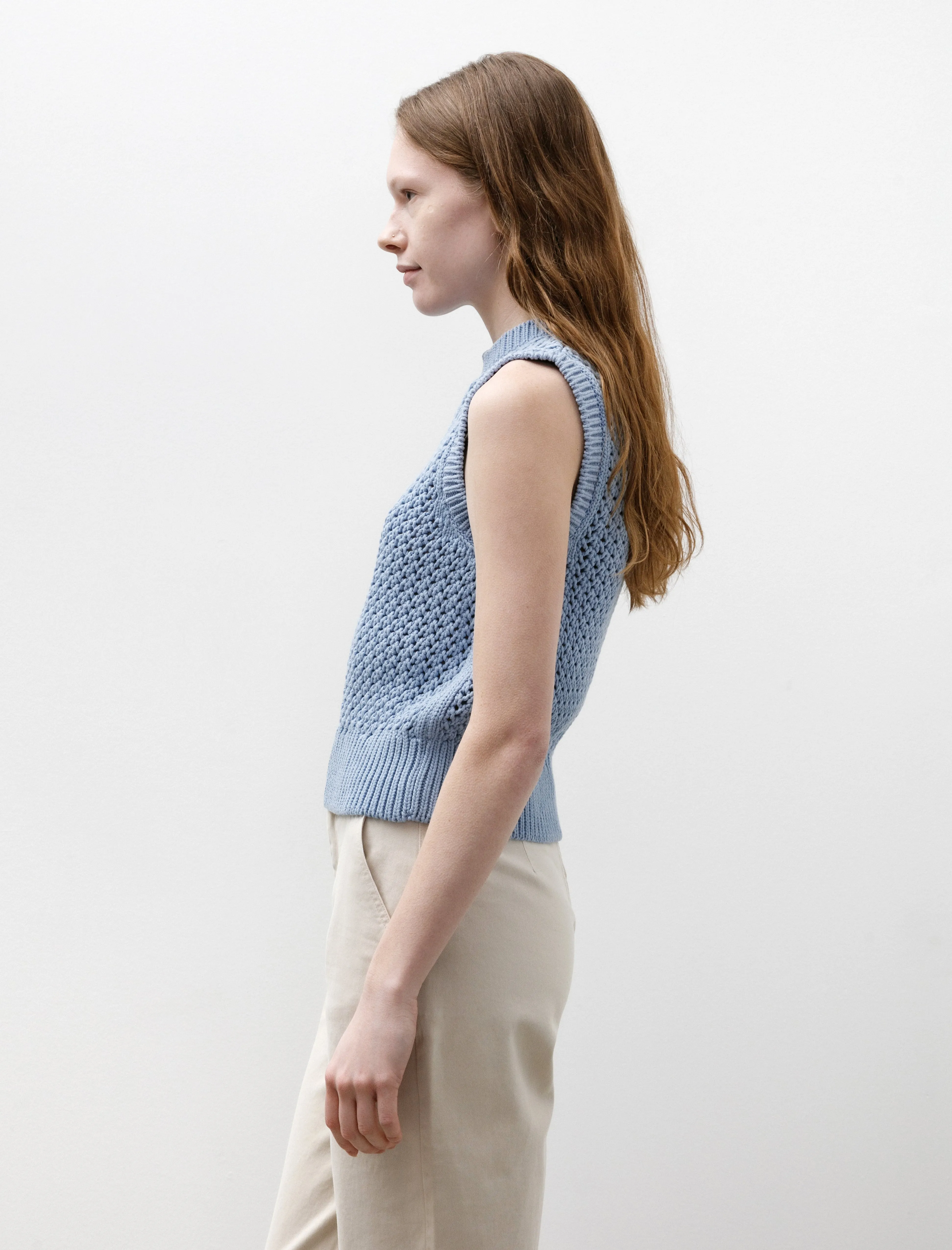 Chunky Cotton Stitch Vest Light Blue sold by SHOP NEIGHBOR product image thumbnail 2