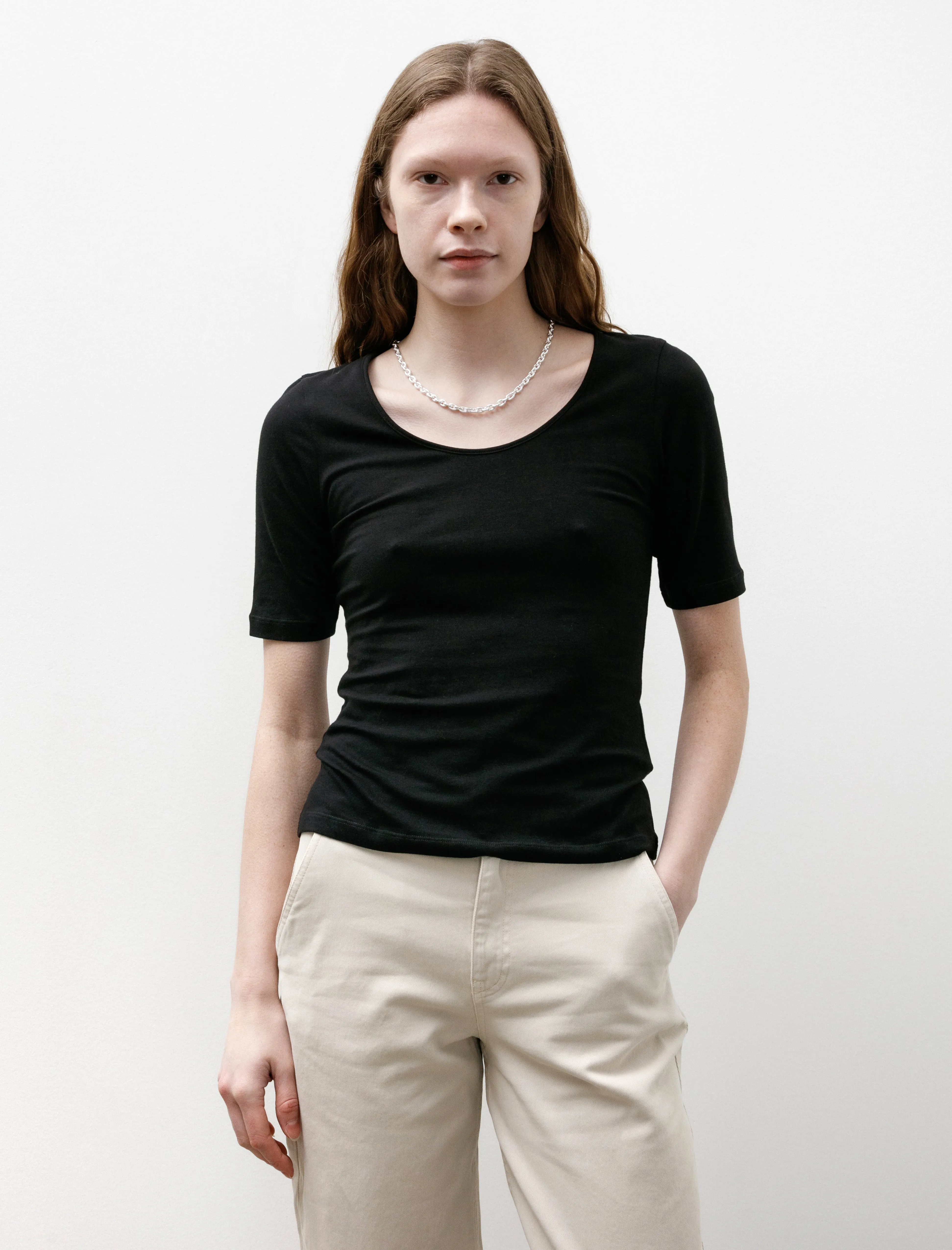 Stretch Scoop Neck Top Black sold by SHOP NEIGHBOR