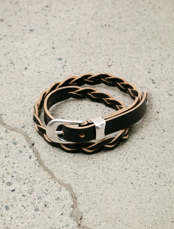 2cm Braided Belt Black Leather made by Our Legacy Womens